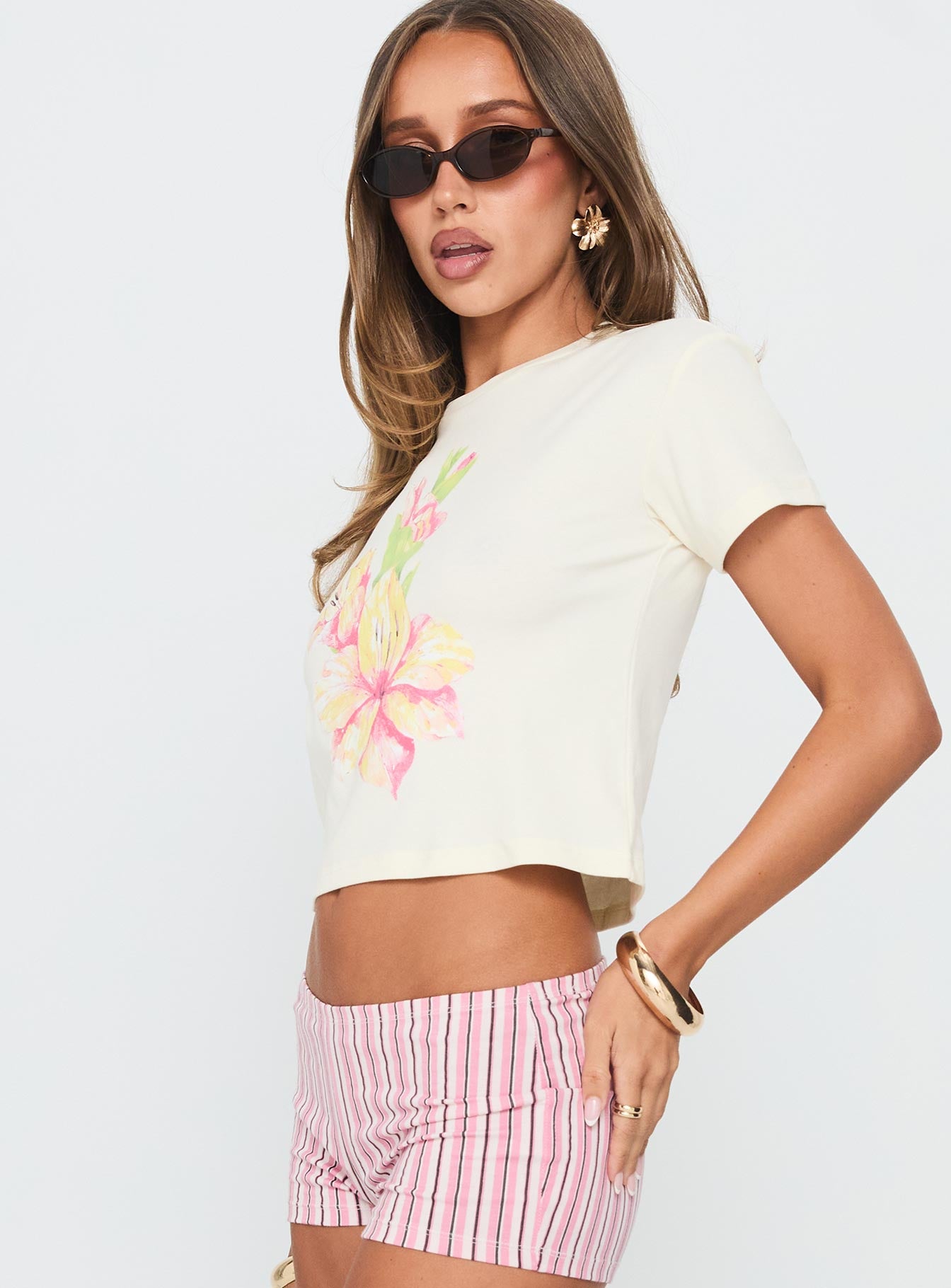 Sunday Flowers Graphic Top Cream - Image 3