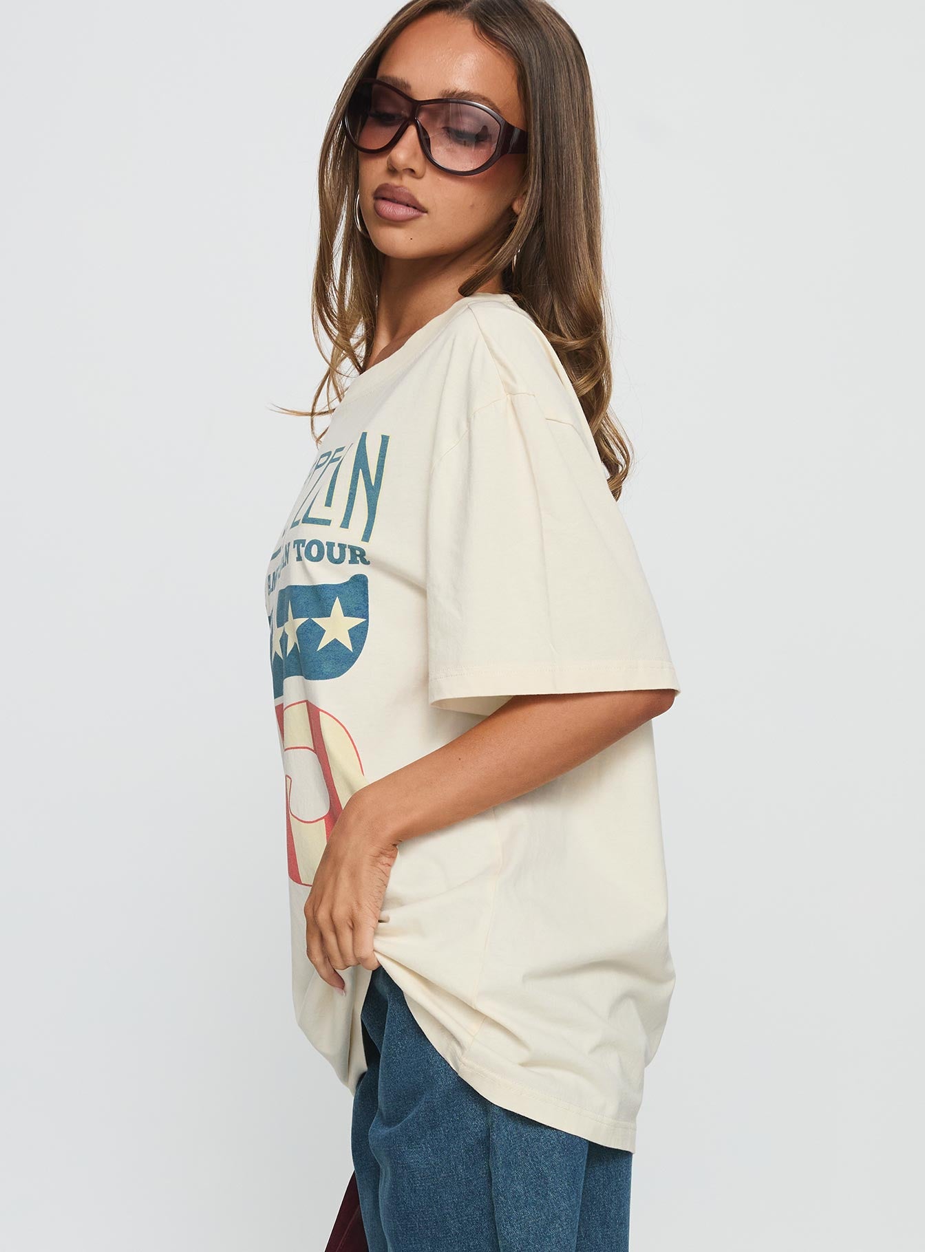 4th July Led Zepplin Oversized Tee White - Image 4