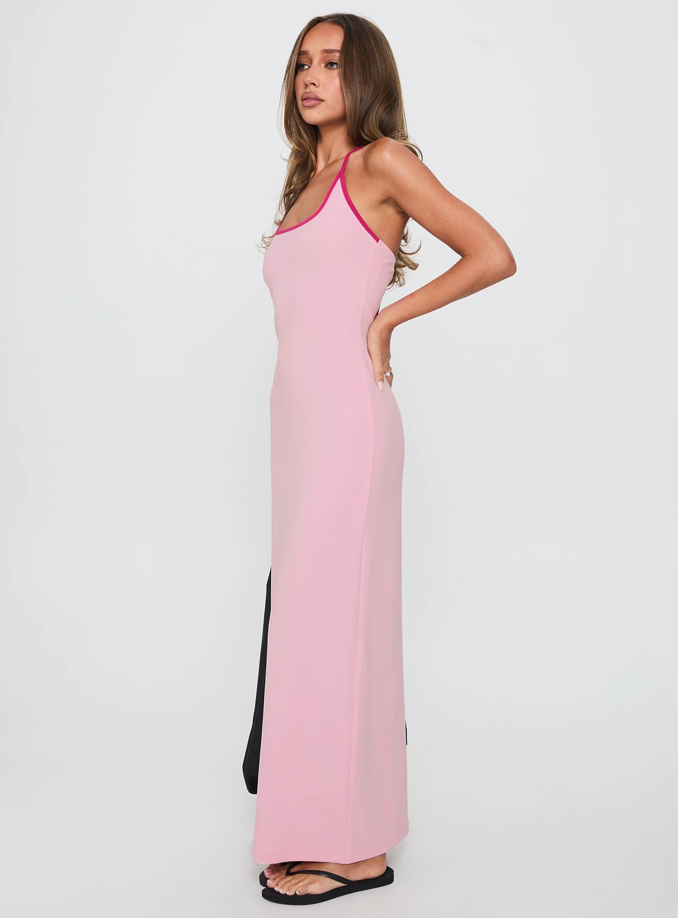 Teisha Halter Maxi Dress Pink - Image 3
