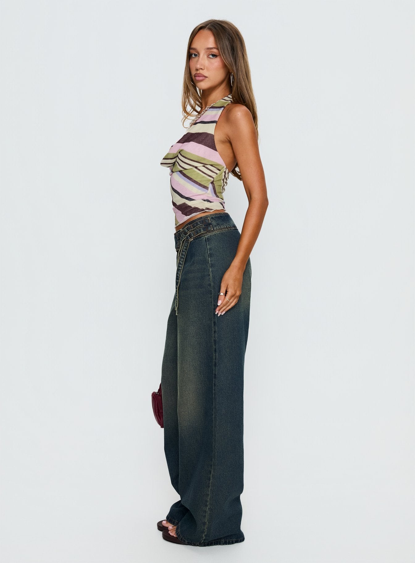 Boxie Mid Rise Wide Leg Jeans Vintage Wash - Image 4