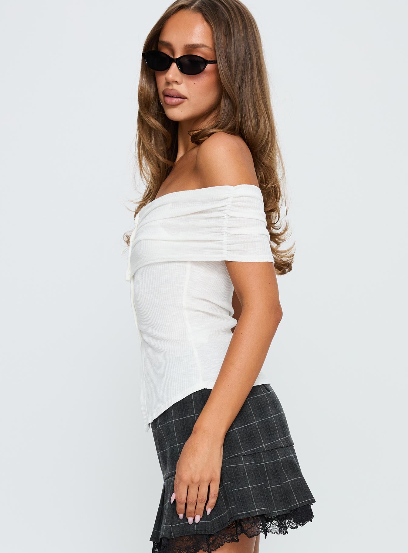 Azusa Off The Shoulder Top White - Image 4