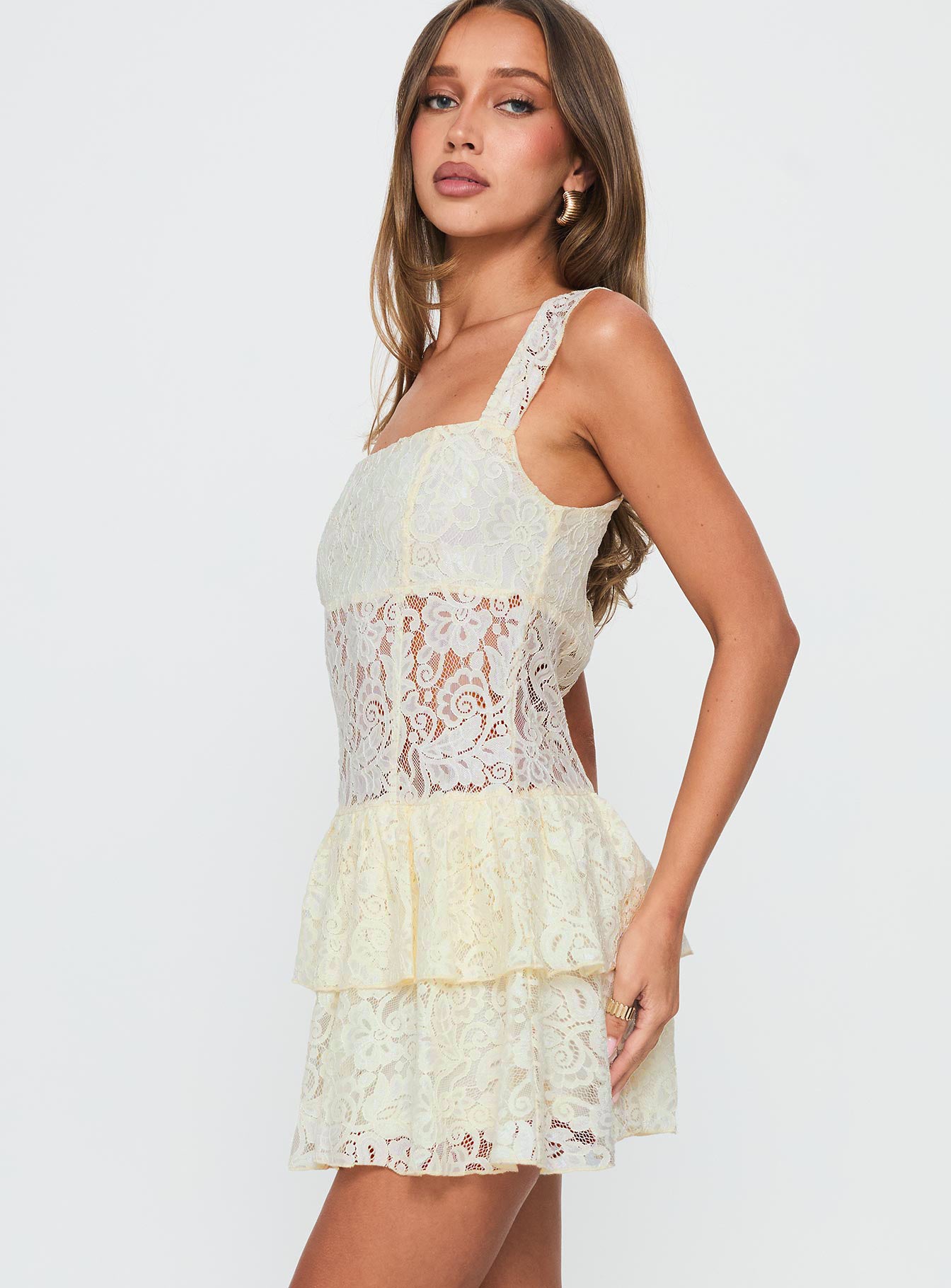 True Connections Lace Playsuit Cream - Image 4