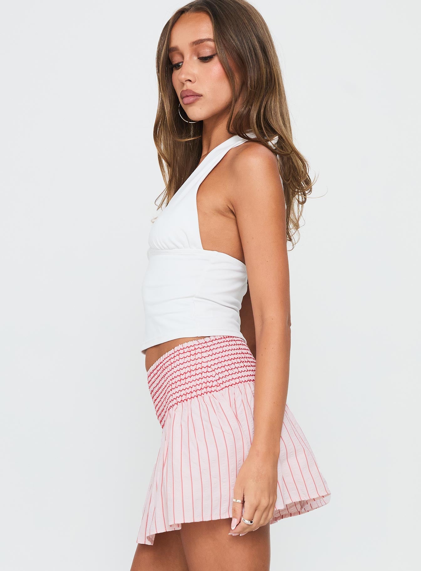Lilypilly Shirred Mini Skirt Pink Multi - Image 3