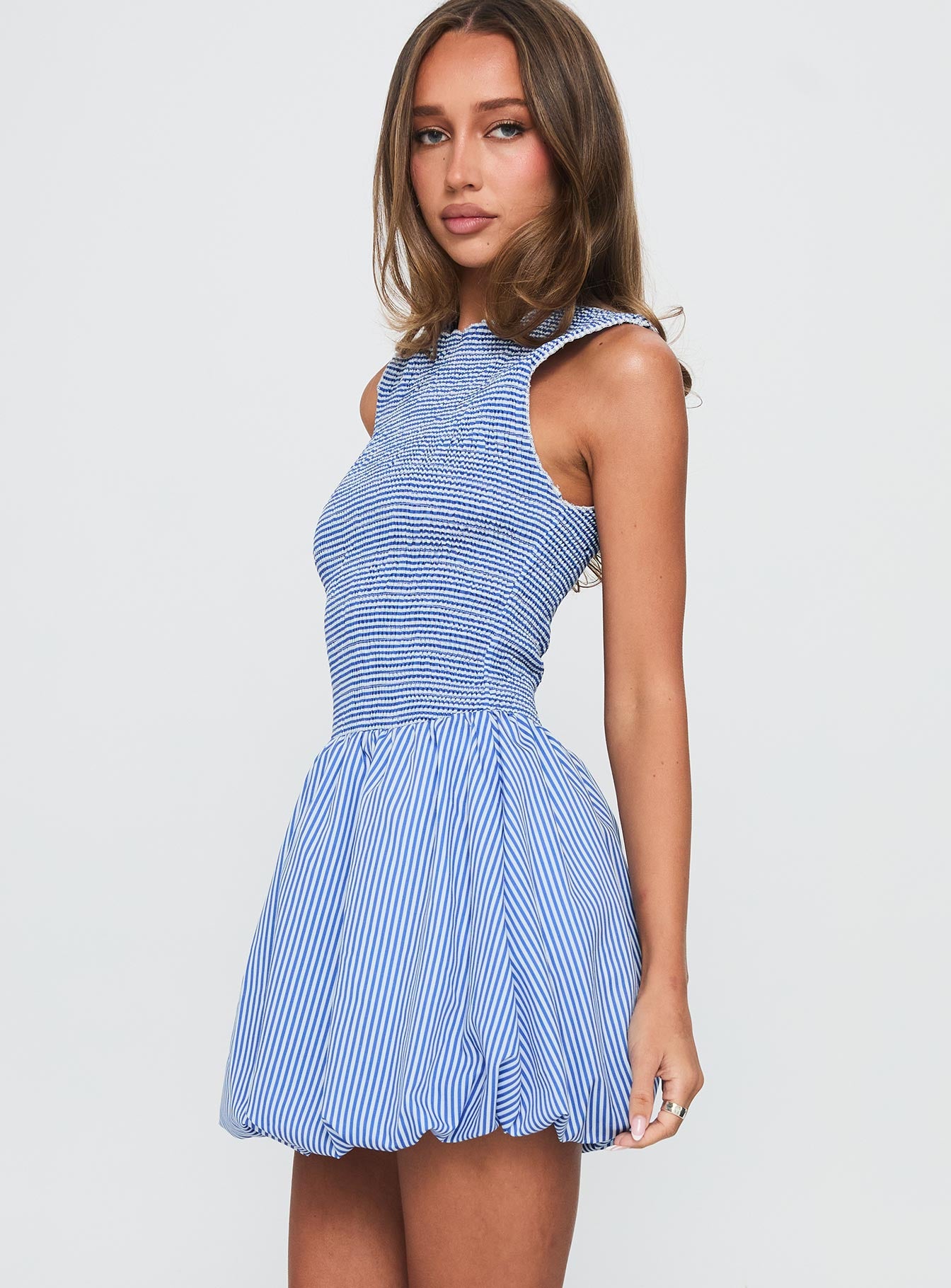 Narnie Mini Dress Blue - Image 3