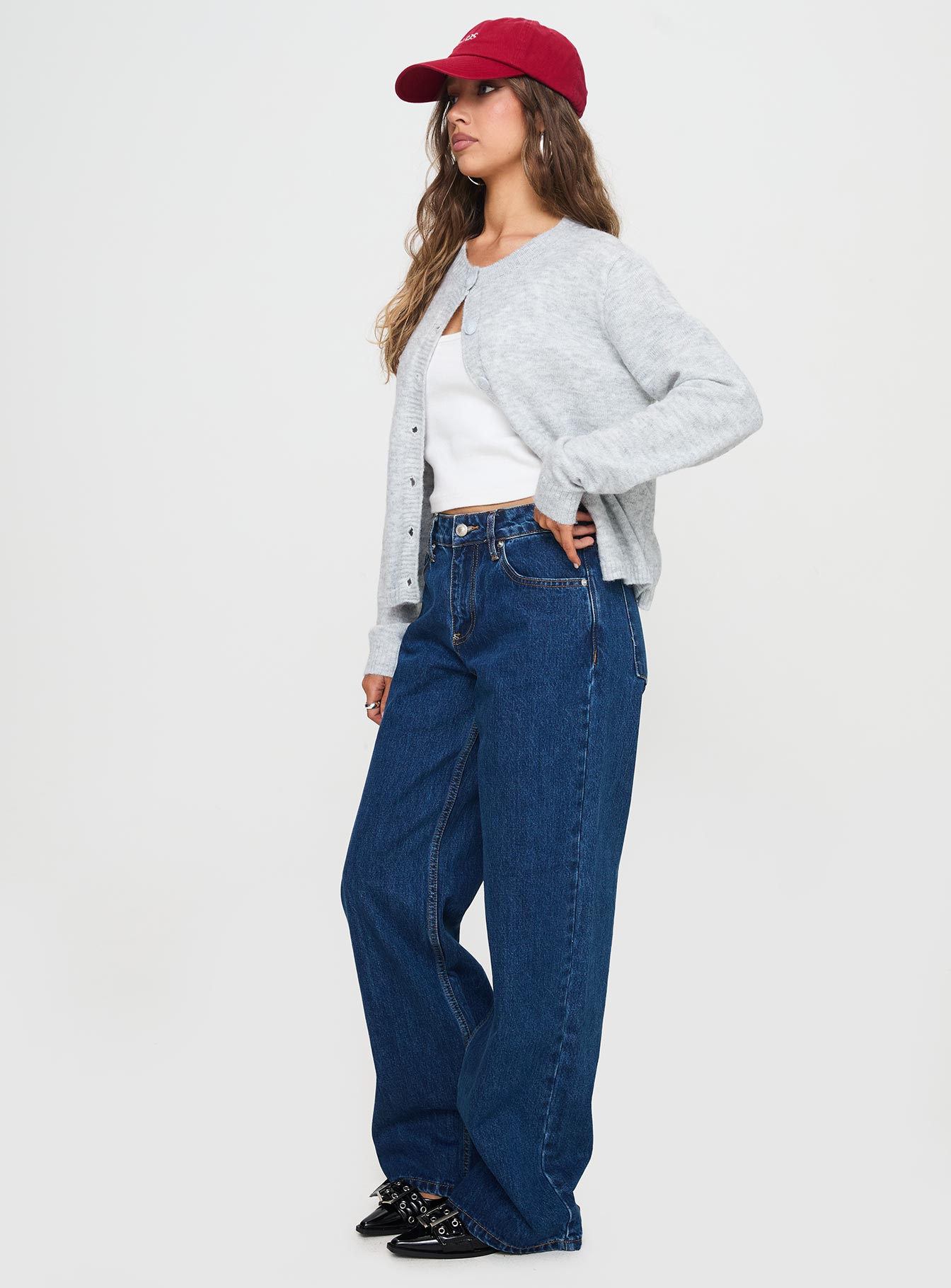Shima Low Rise Straight Leg Jeans Mid Wash - Image 4