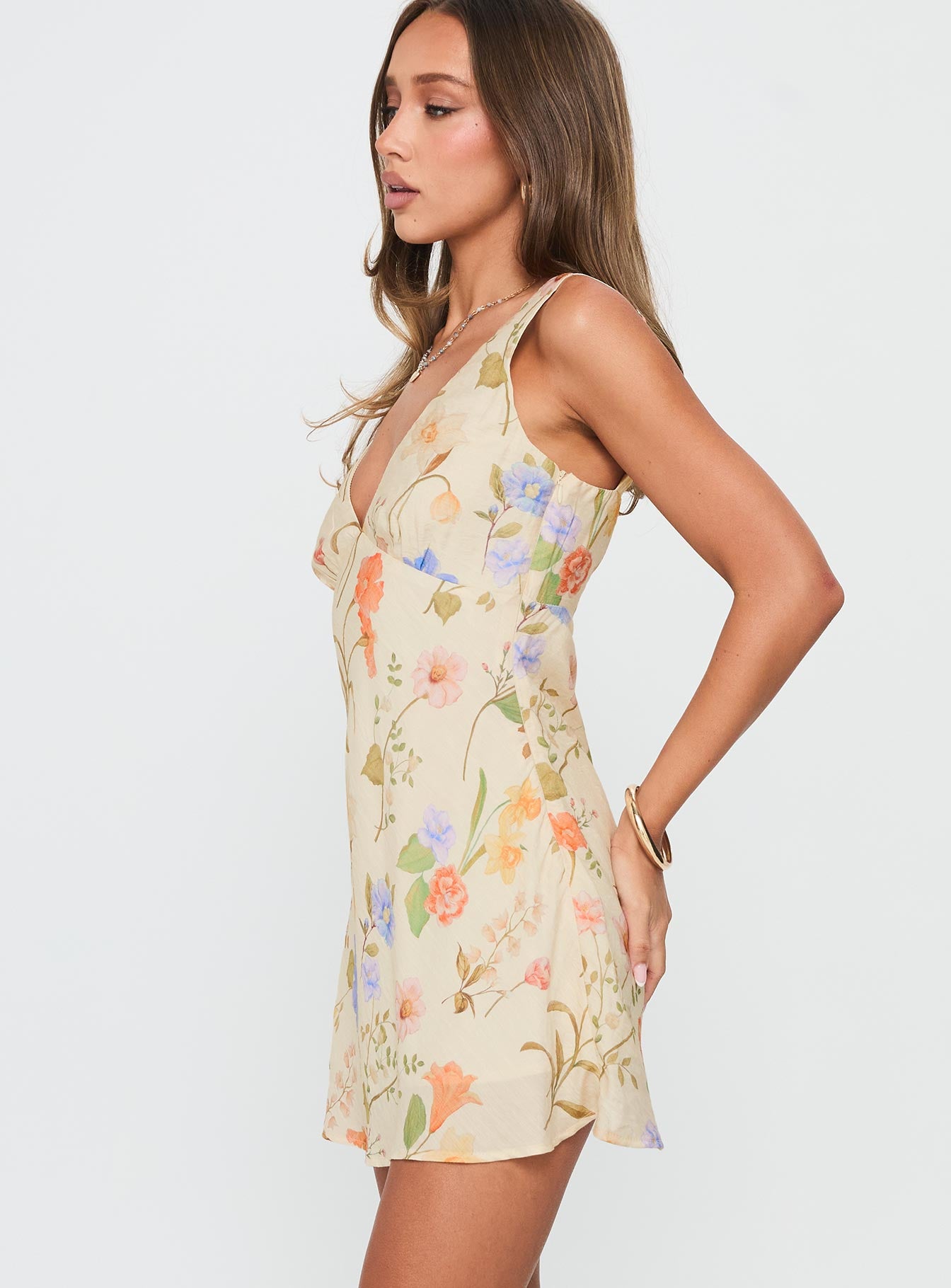 Pennie Bias Mini Dress Cream / Floral - Image 3