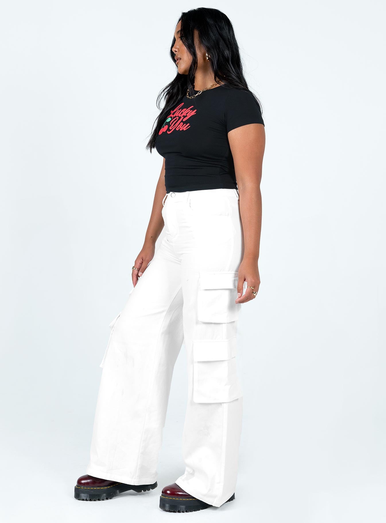 Alexis Cargo Pants White - Image 3