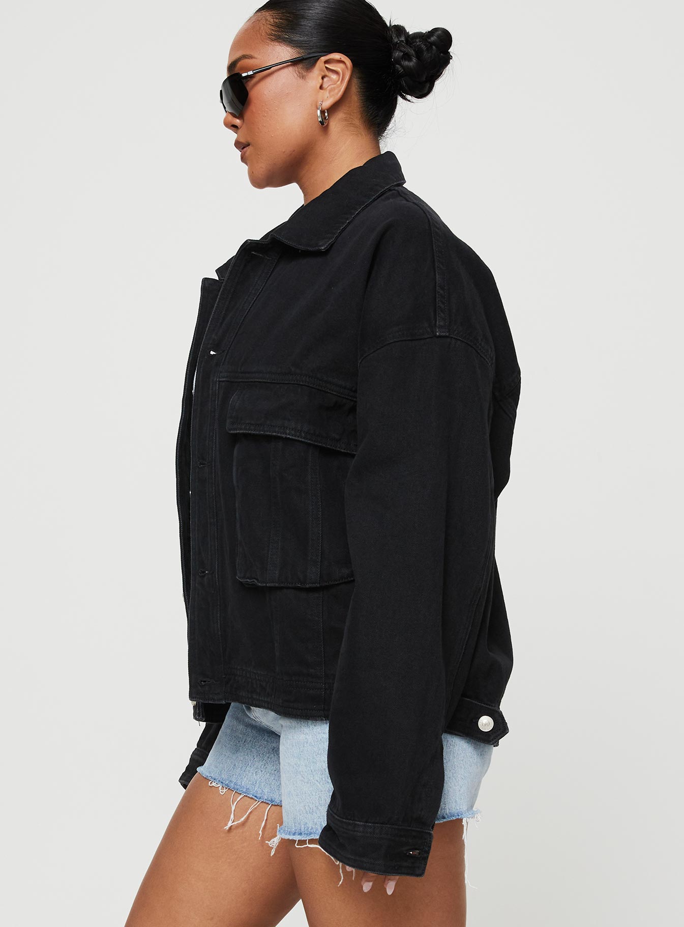 Kier Oversized Jacket Denim Black - Image 4
