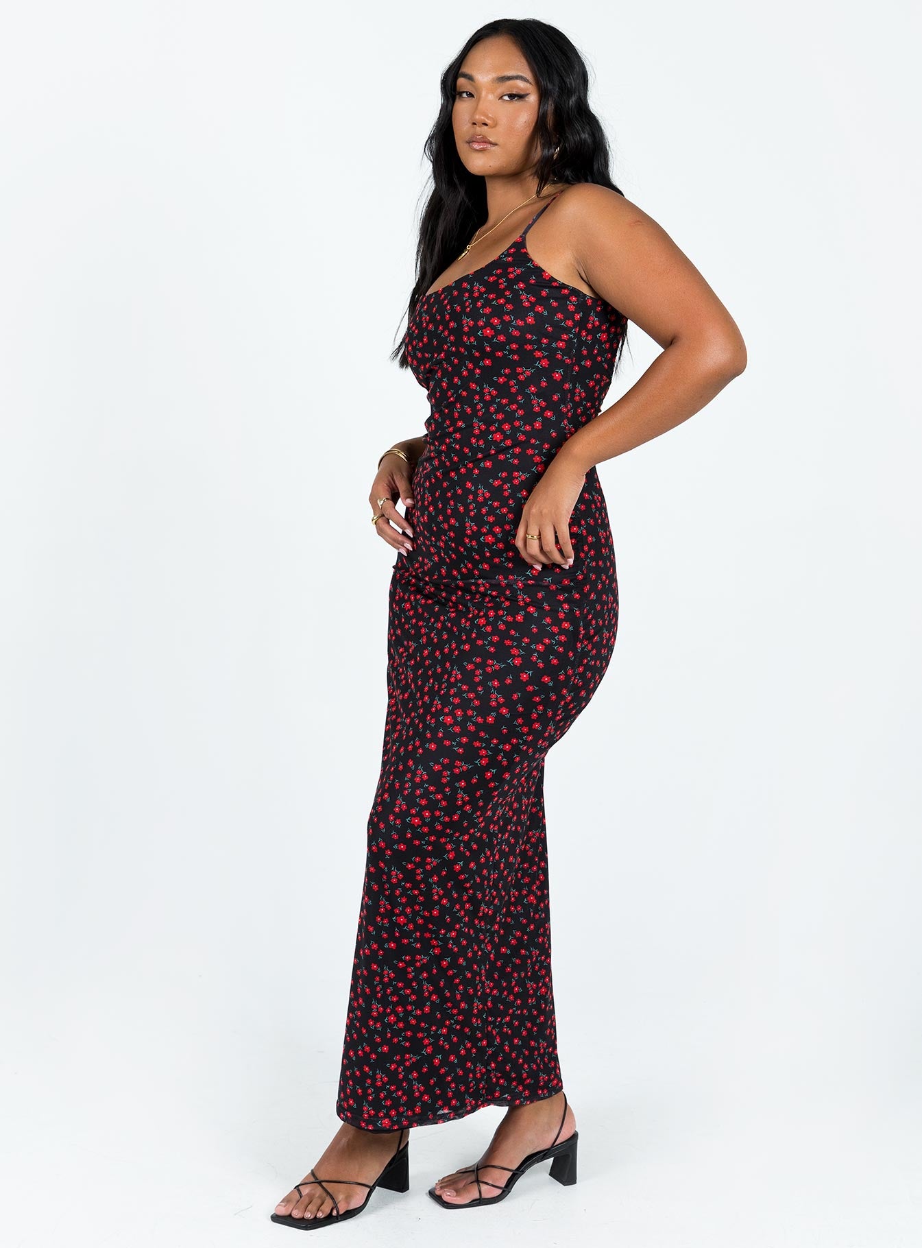 Knox Maxi Dress Black / Red Floral - Image 4