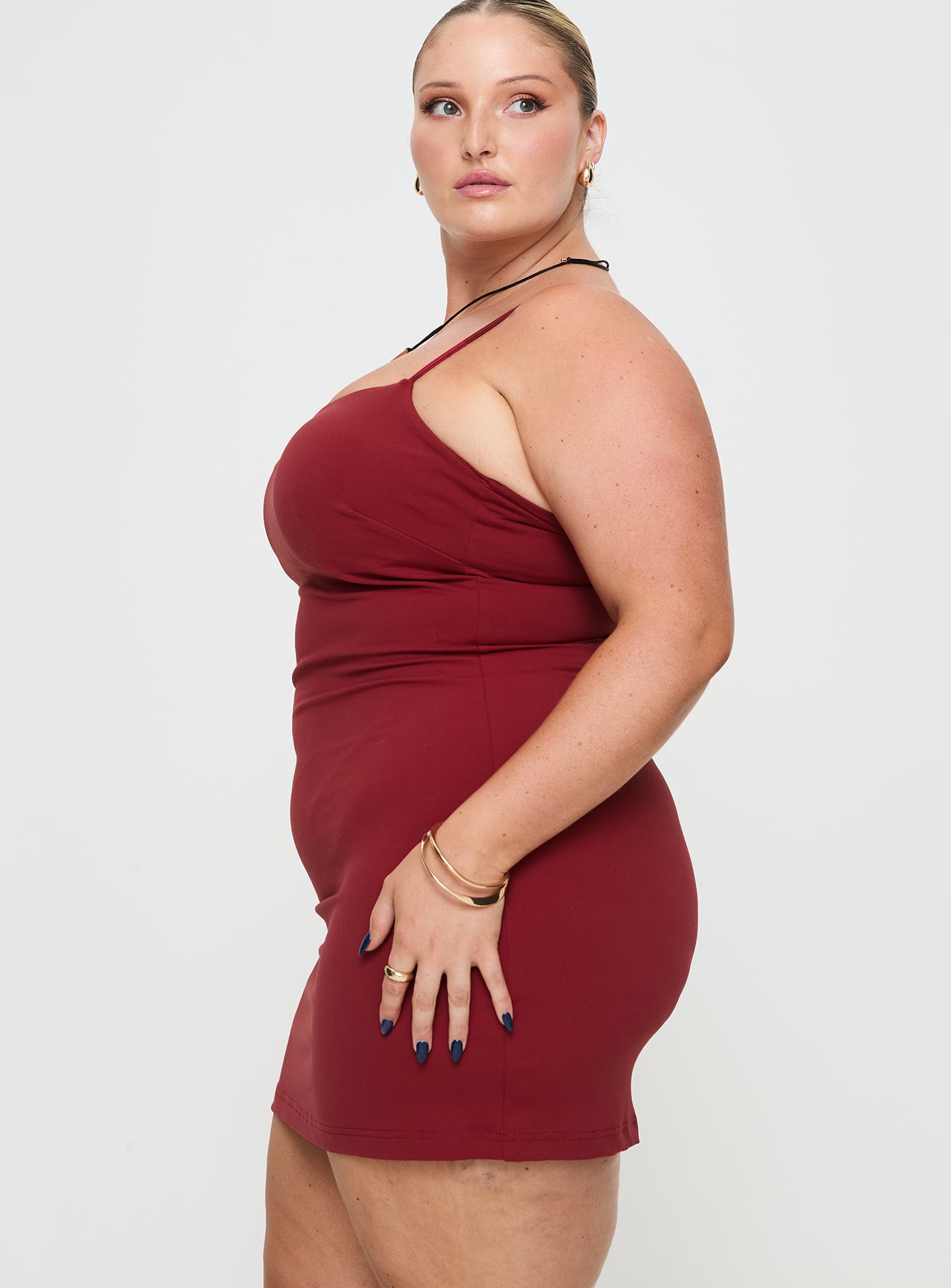 Serafina Mini Dress Red Curve - Image 4