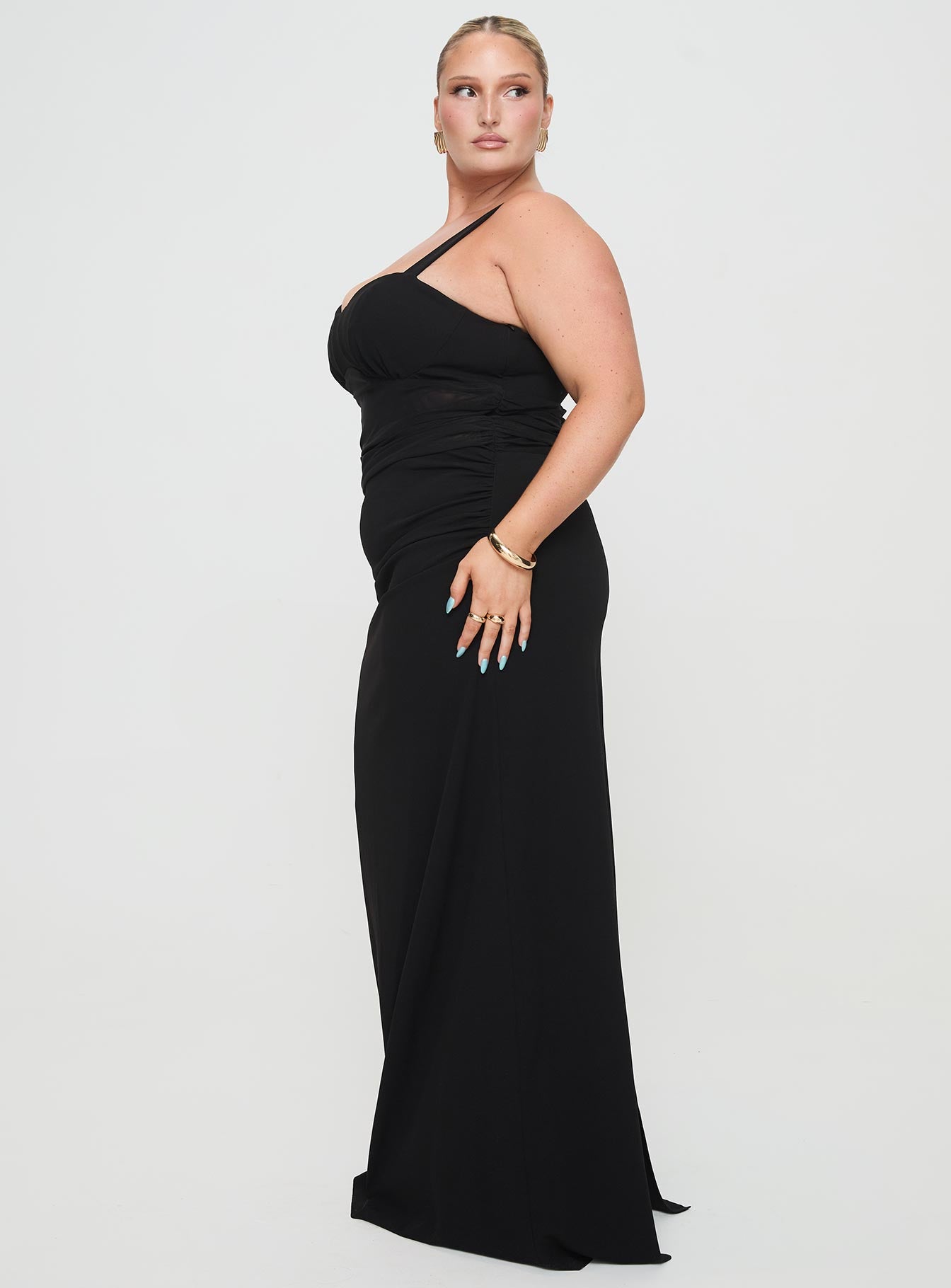 Mazzola Maxi Dress Black Curve - Image 4