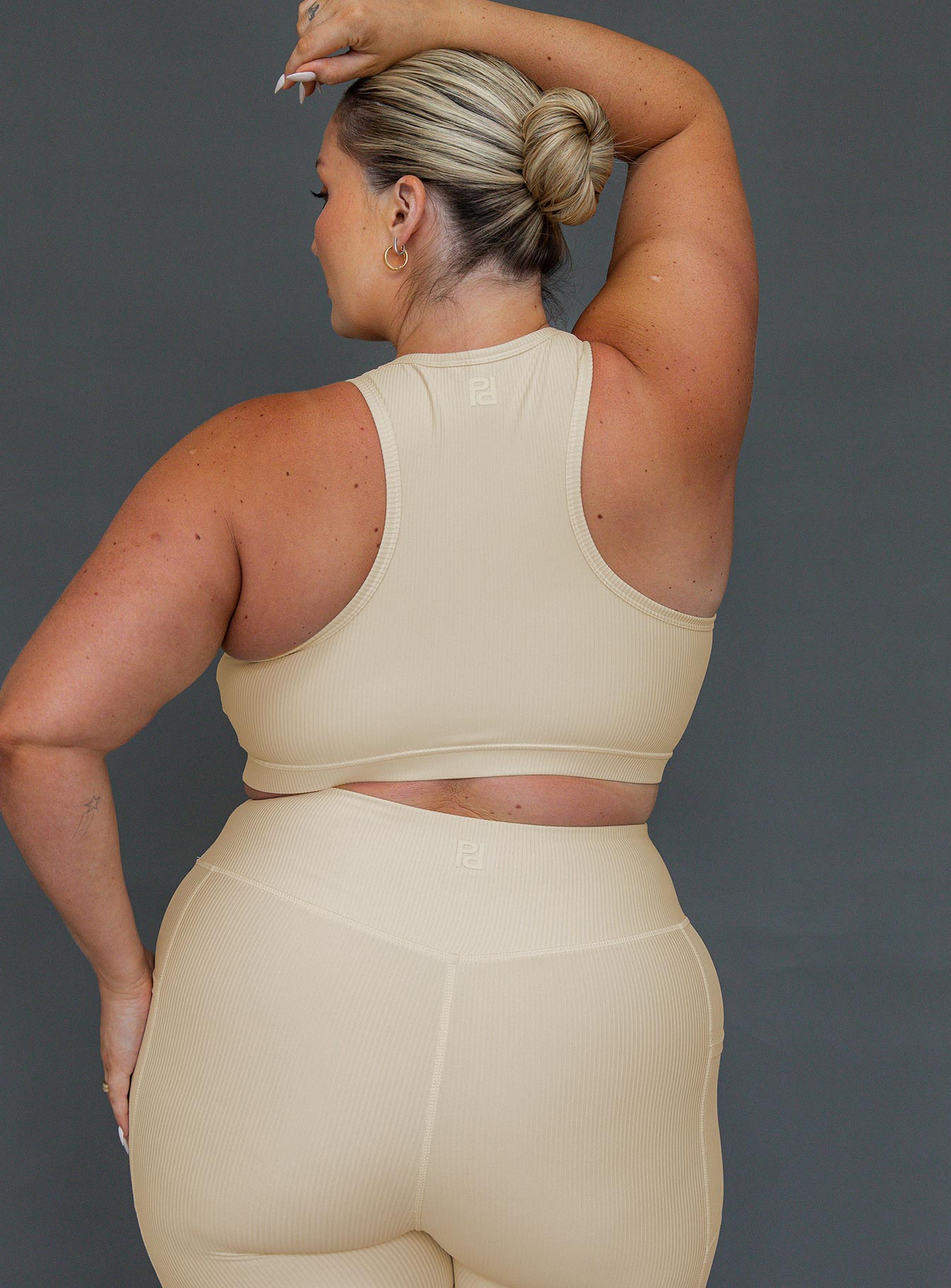 Turbo Activewear Rib Top Latte Curve - Image 3