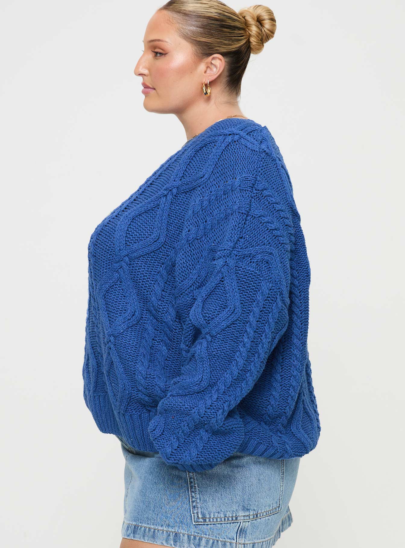 Anaya Oversized Sweater Monday Blues Curve - Image 4