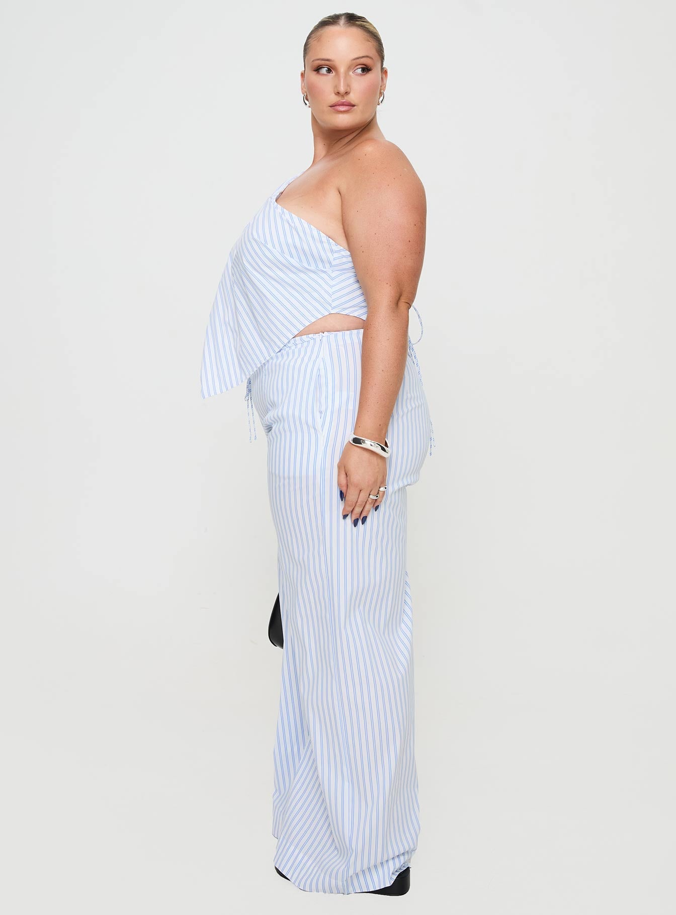 Collied Low Rise Pants Blue / White Stripe Curve - Image 4