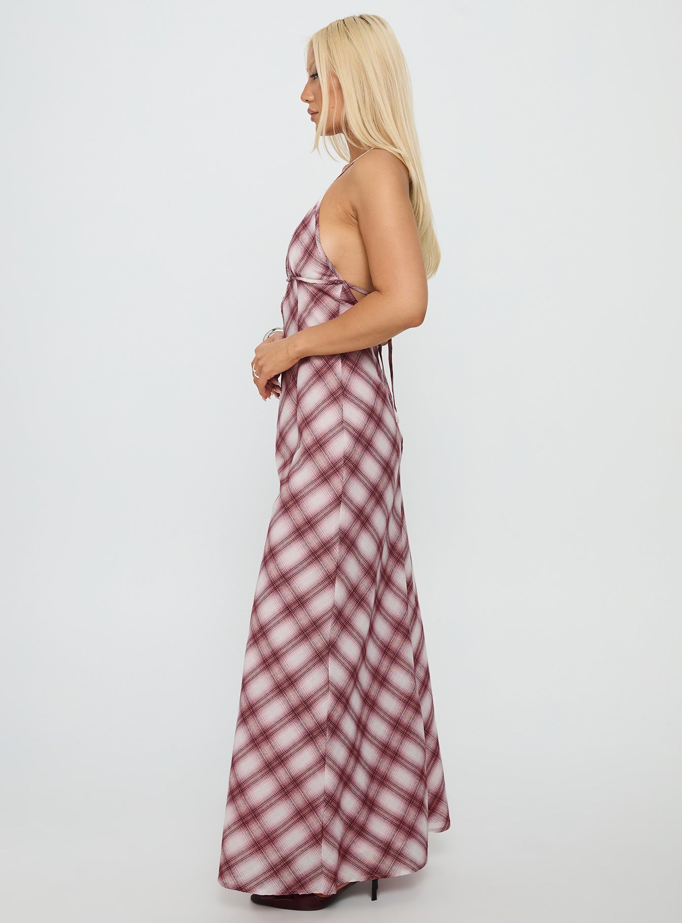 Momentous Backless Halter Maxi Dress Multi - Image 4