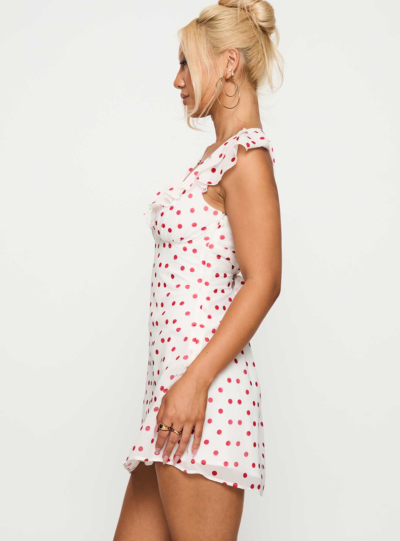 I Guess So Mini Dress White / Burgundy Petite - Image 4