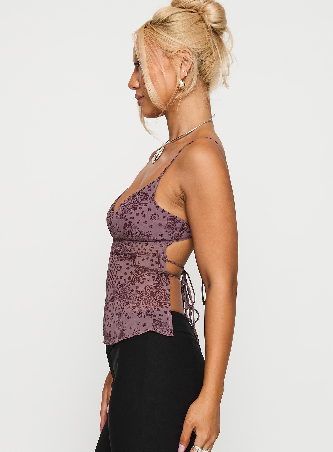 Thank The Angels Backless Top Purple - Image 4