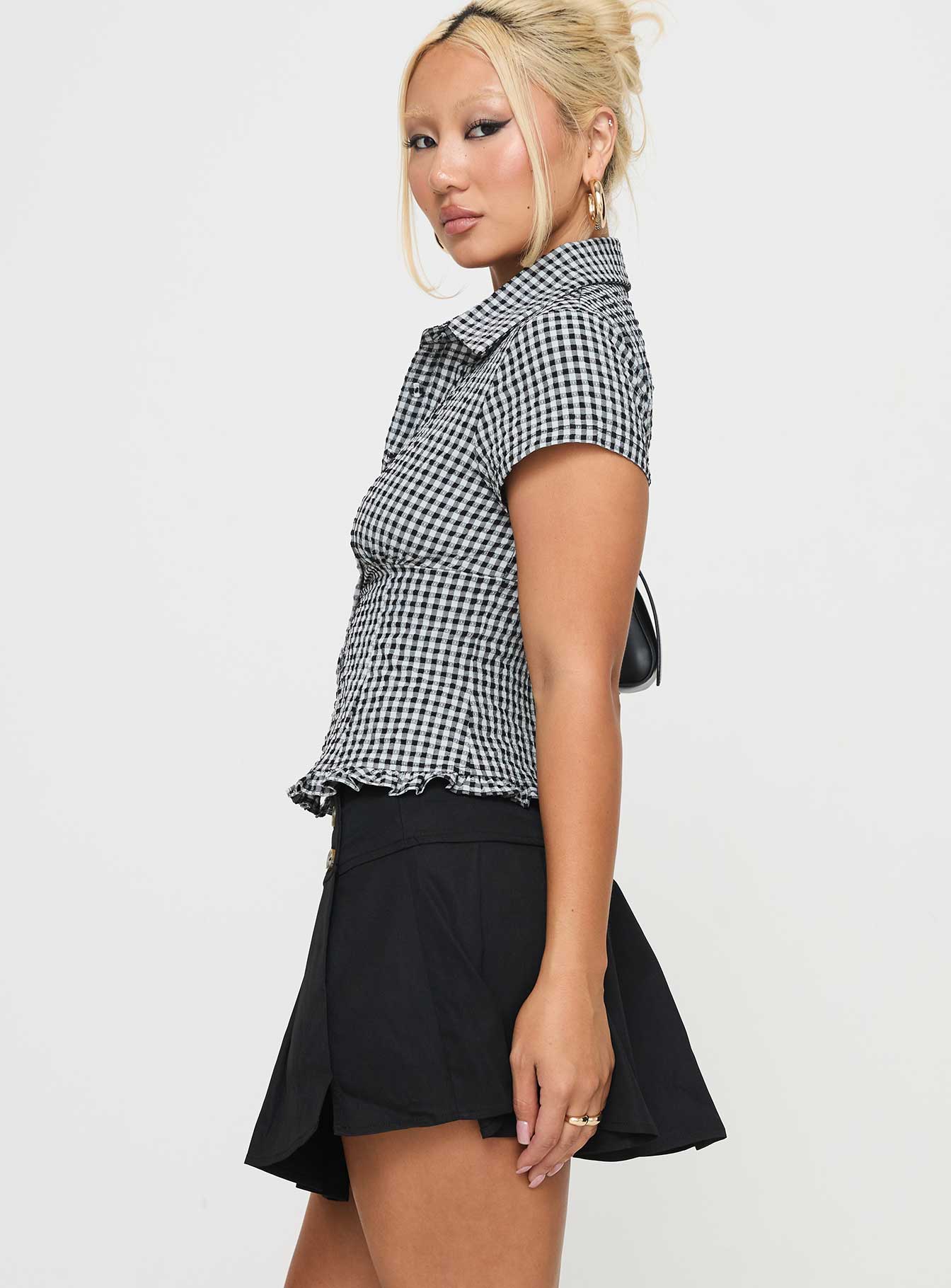 Anubis Pleat Mini Skirt Black - Image 4