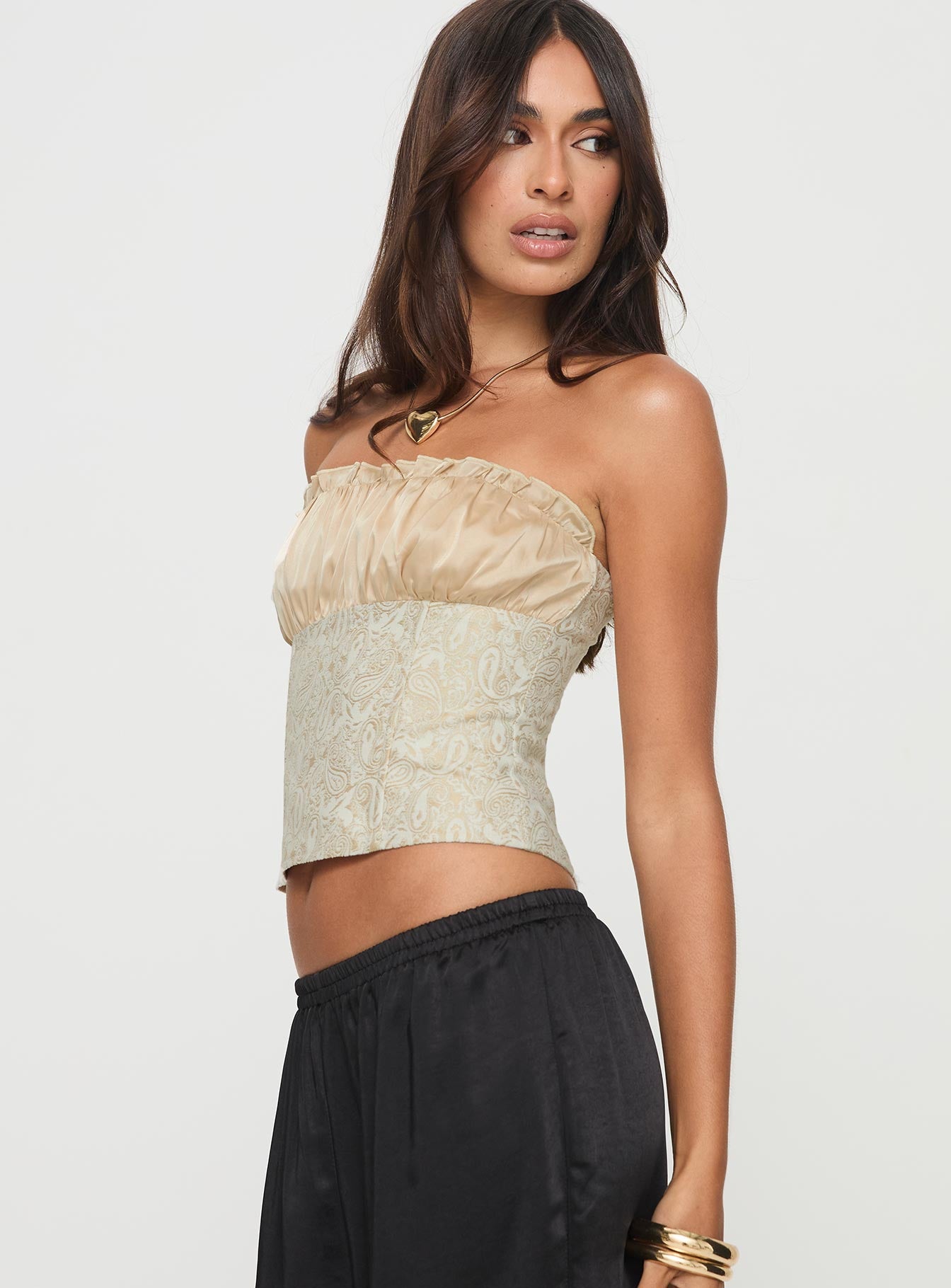 Fire For You Strapless Top Gold - Image 4