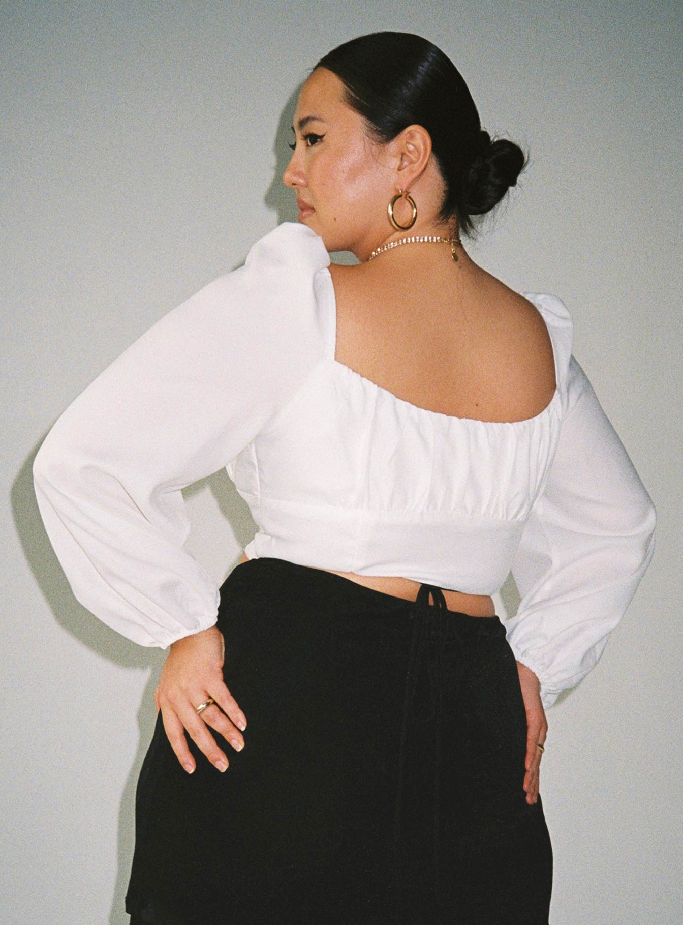 Ariah Long Sleeve Top White Curve Eco - Image 4