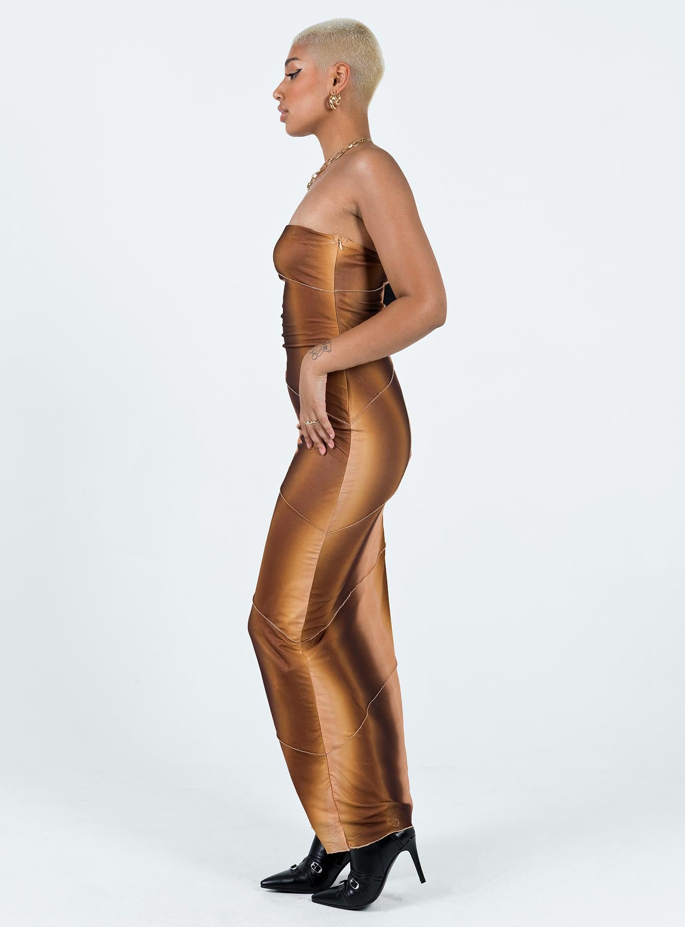 Luela Maxi Dress Brown - Image 4