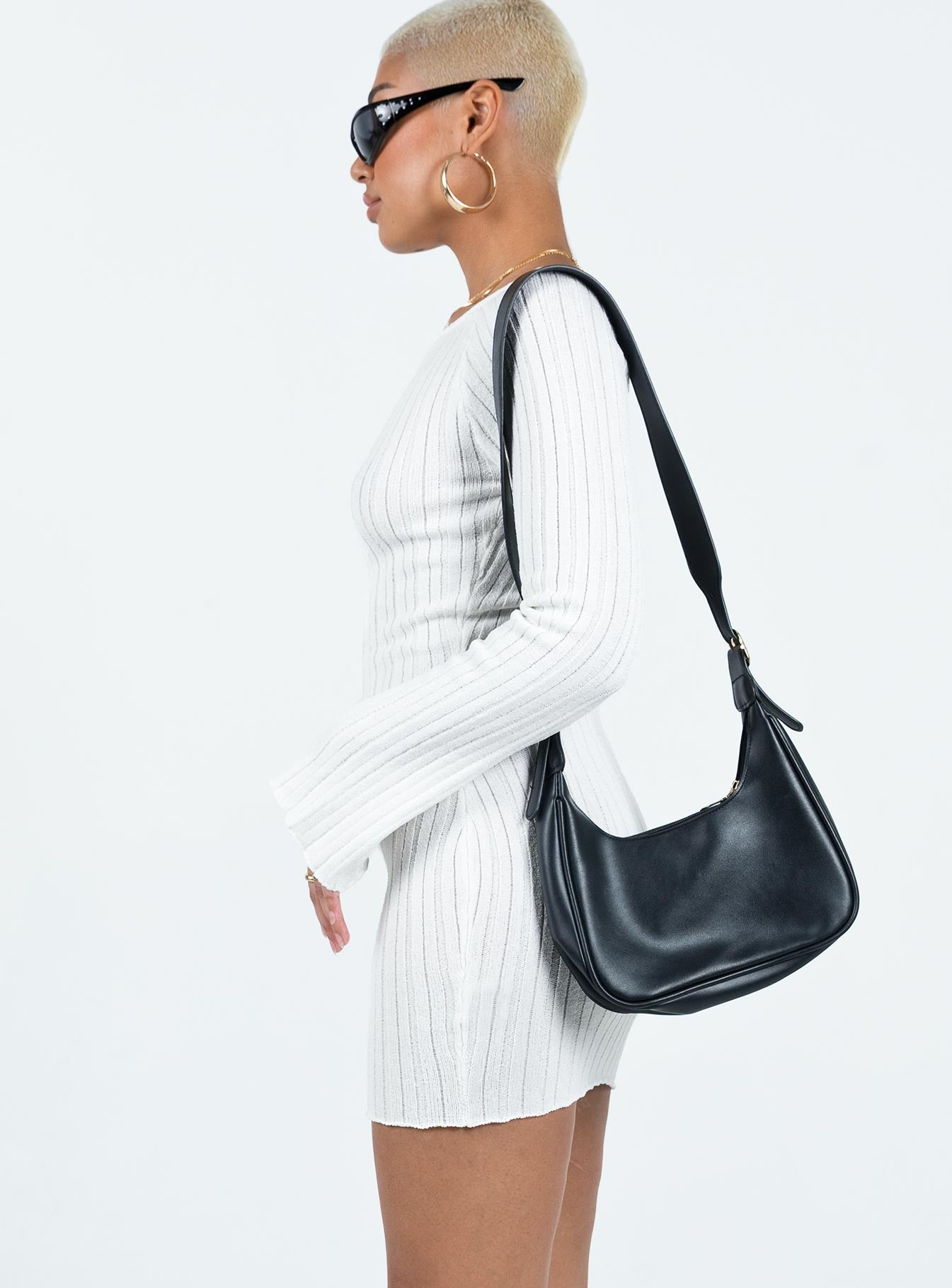 Santorini Knit Mini Dress White - Image 4