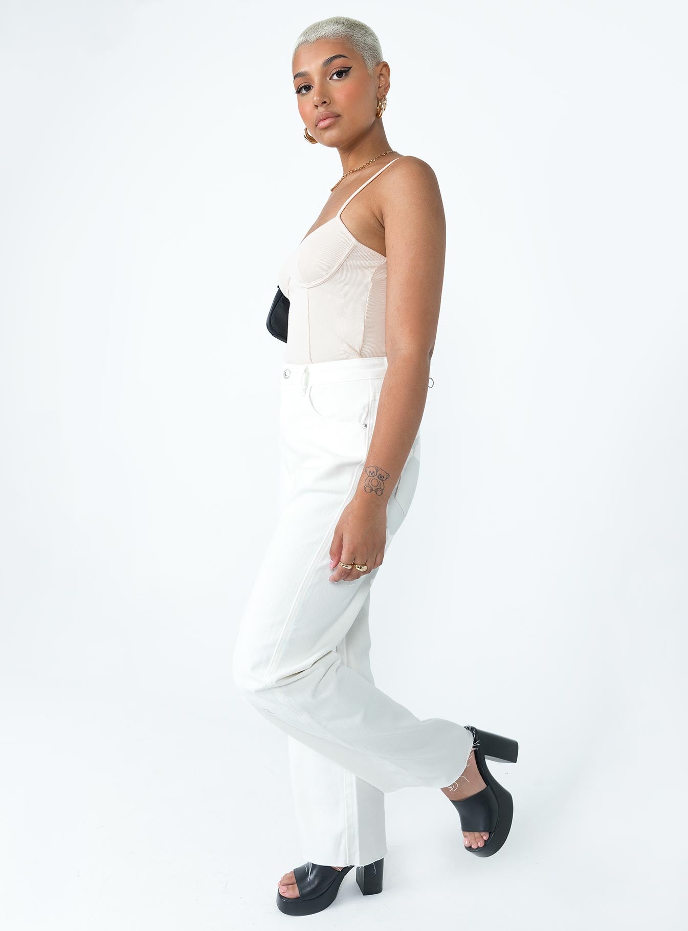 Arlington Straight Leg Denim Jeans White - Image 3