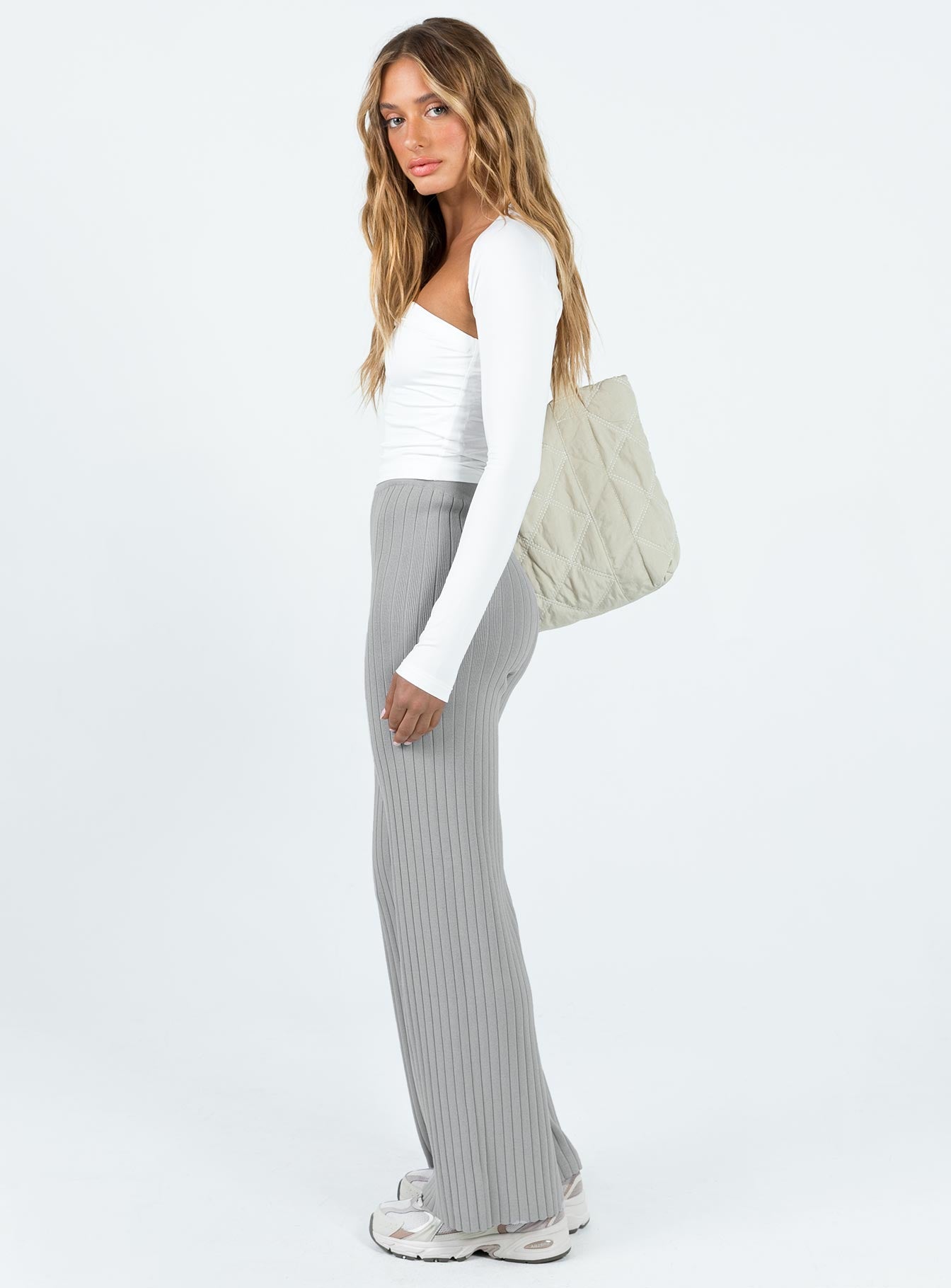 Allen Ribbed Pants Grey - Image 4