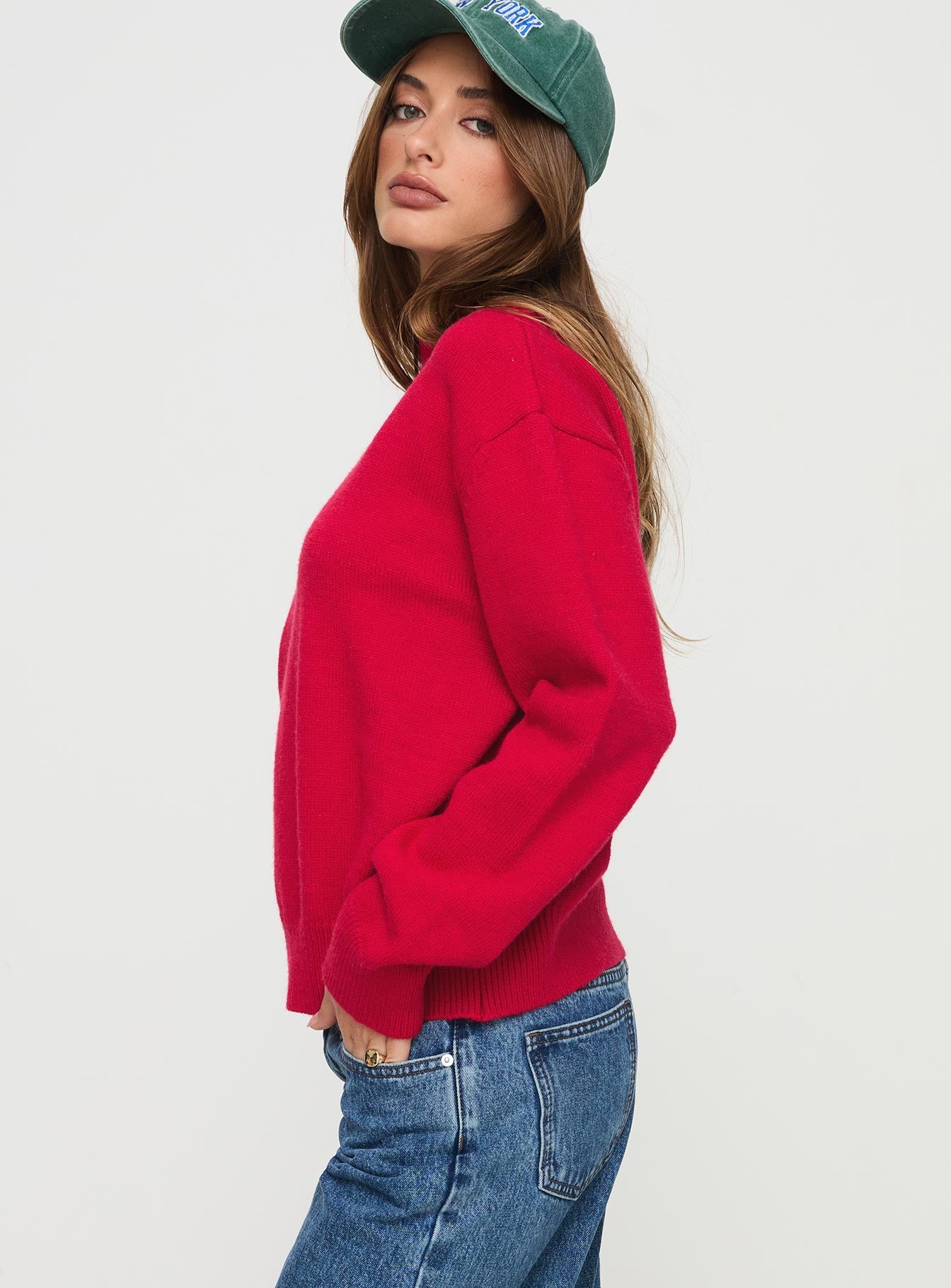 Oberan Knit Sweater Red - Image 4