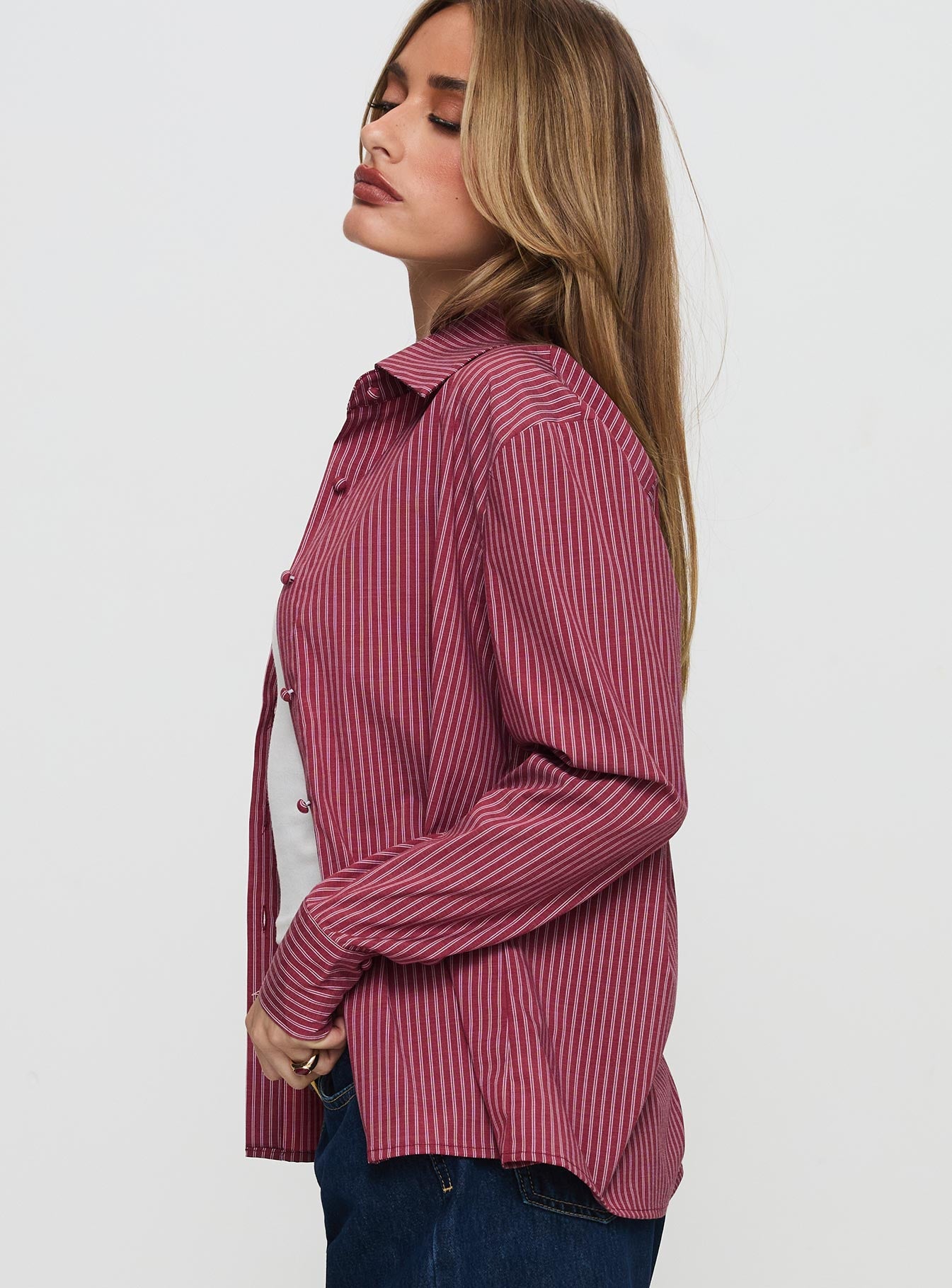 Mandisa Long Sleeve Top Red Stripe - Image 3