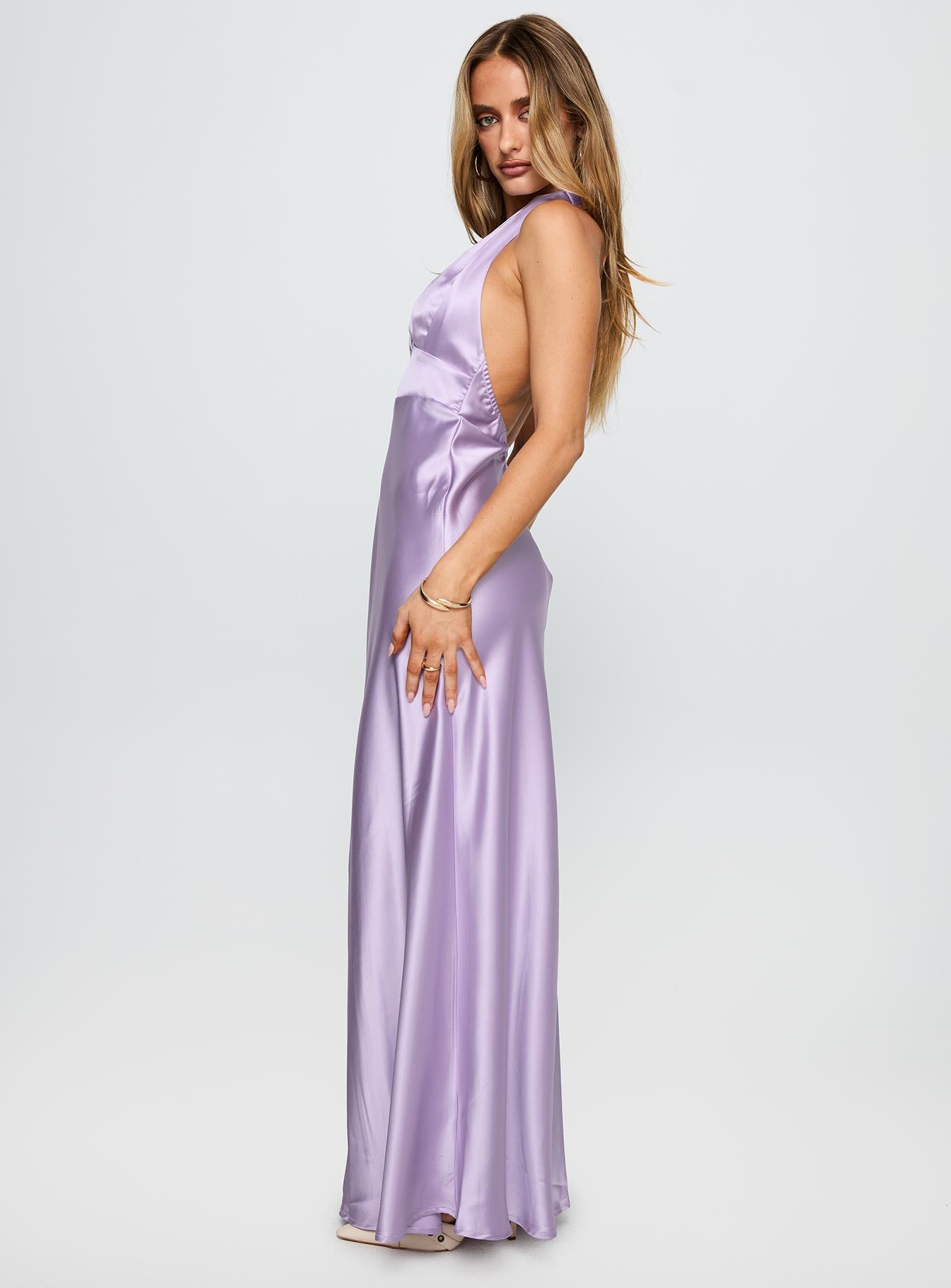 Big Screen Halter Maxi Dress Lilac - Image 3