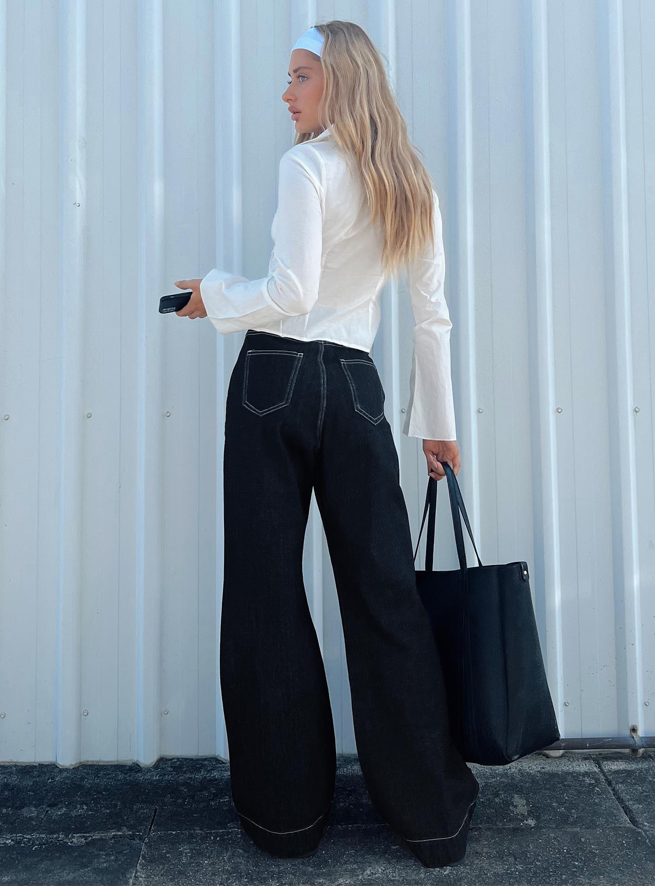 Boorala Wide Leg Jeans Dark Wash Denim - Image 3