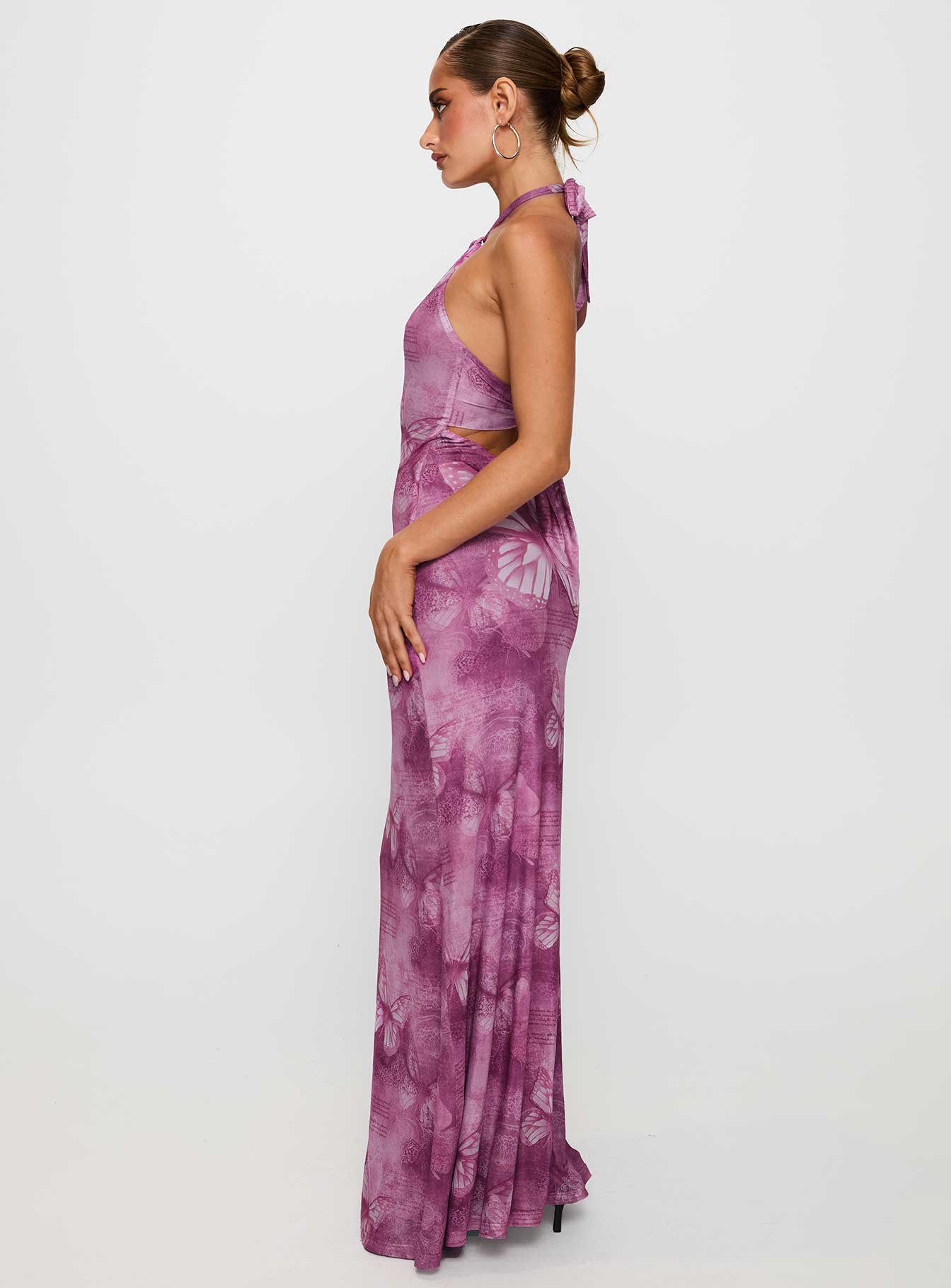 Nathaleia Halter Maxi Dress Purple - Image 4