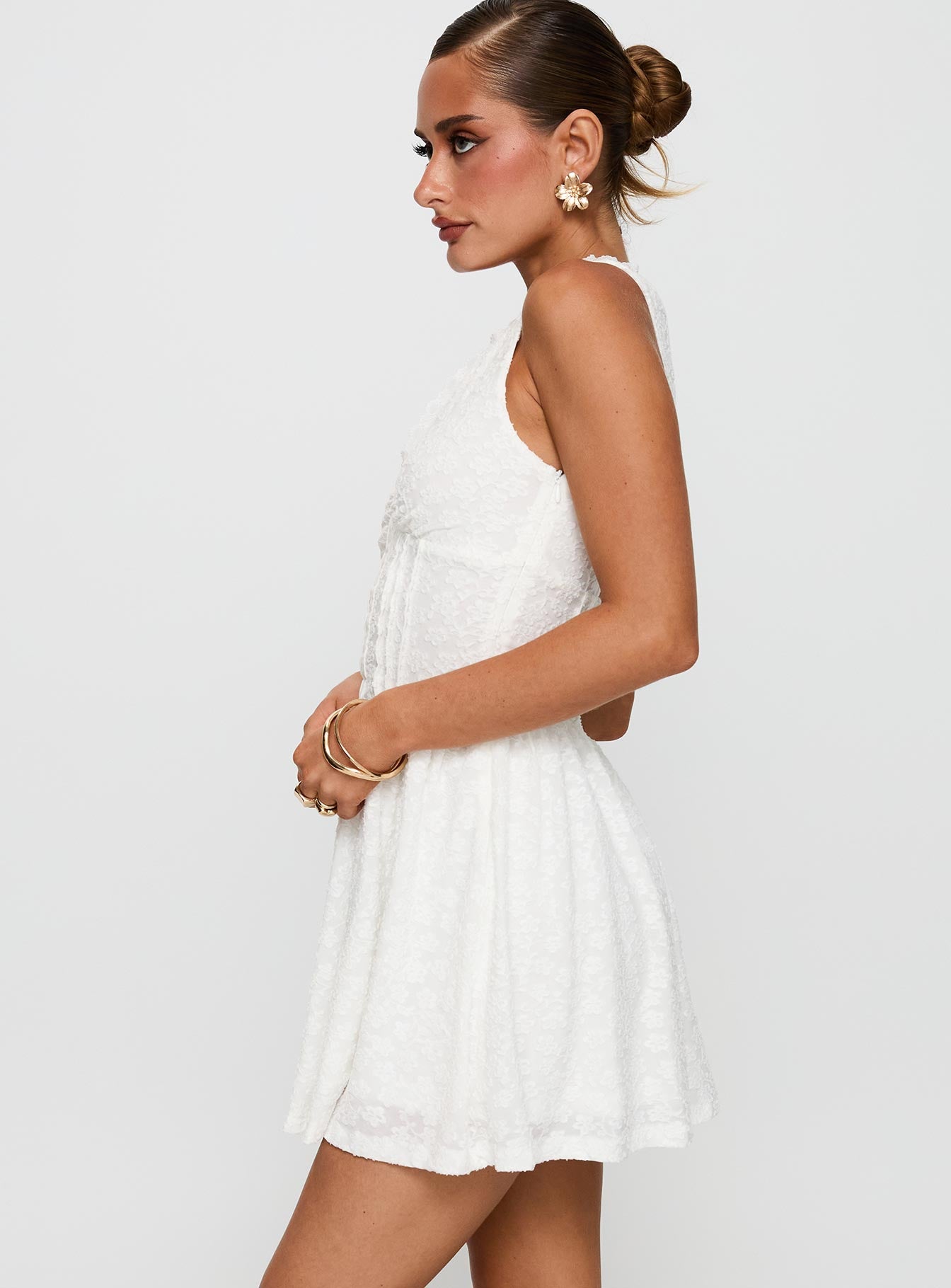 Loveluck Lace Mini Dress White - Image 4