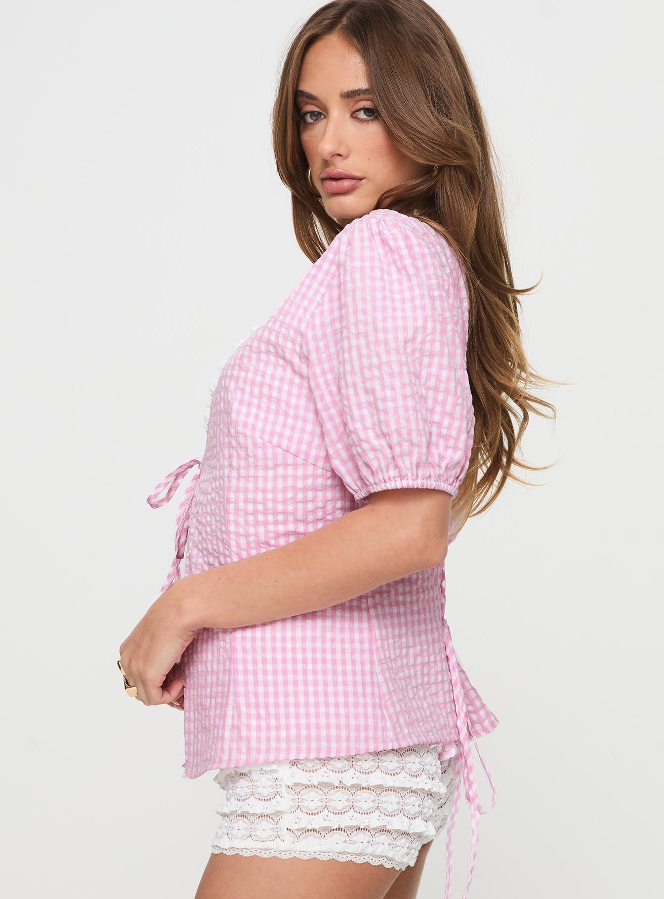 Sez Top Pink Gingham - Image 4