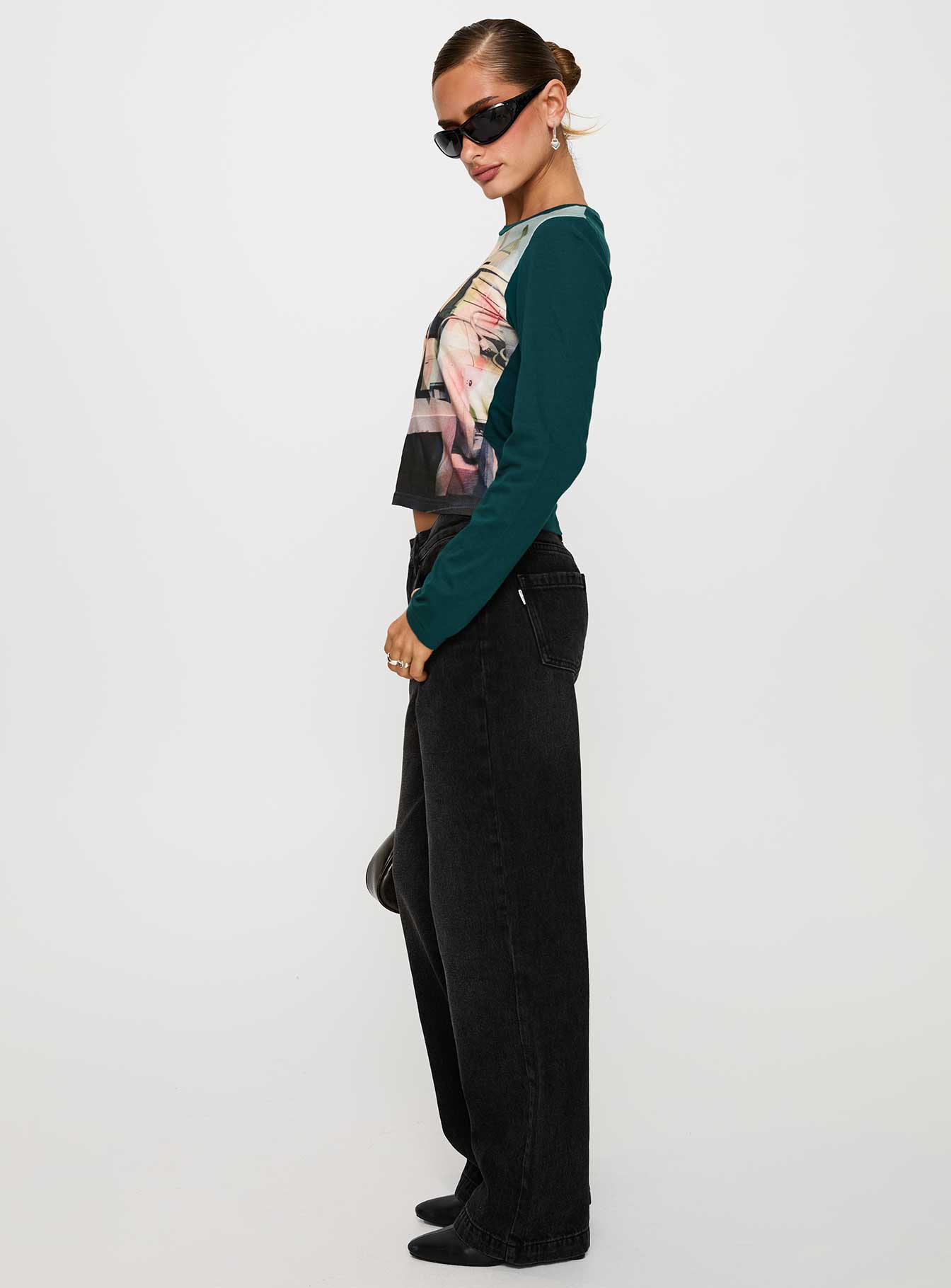 Anelli Low Rise Straight Leg Jeans Washed Black - Image 4