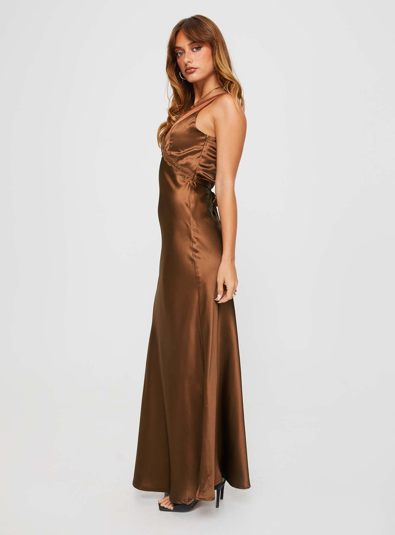 Galloway Maxi Dress Brown - Image 4