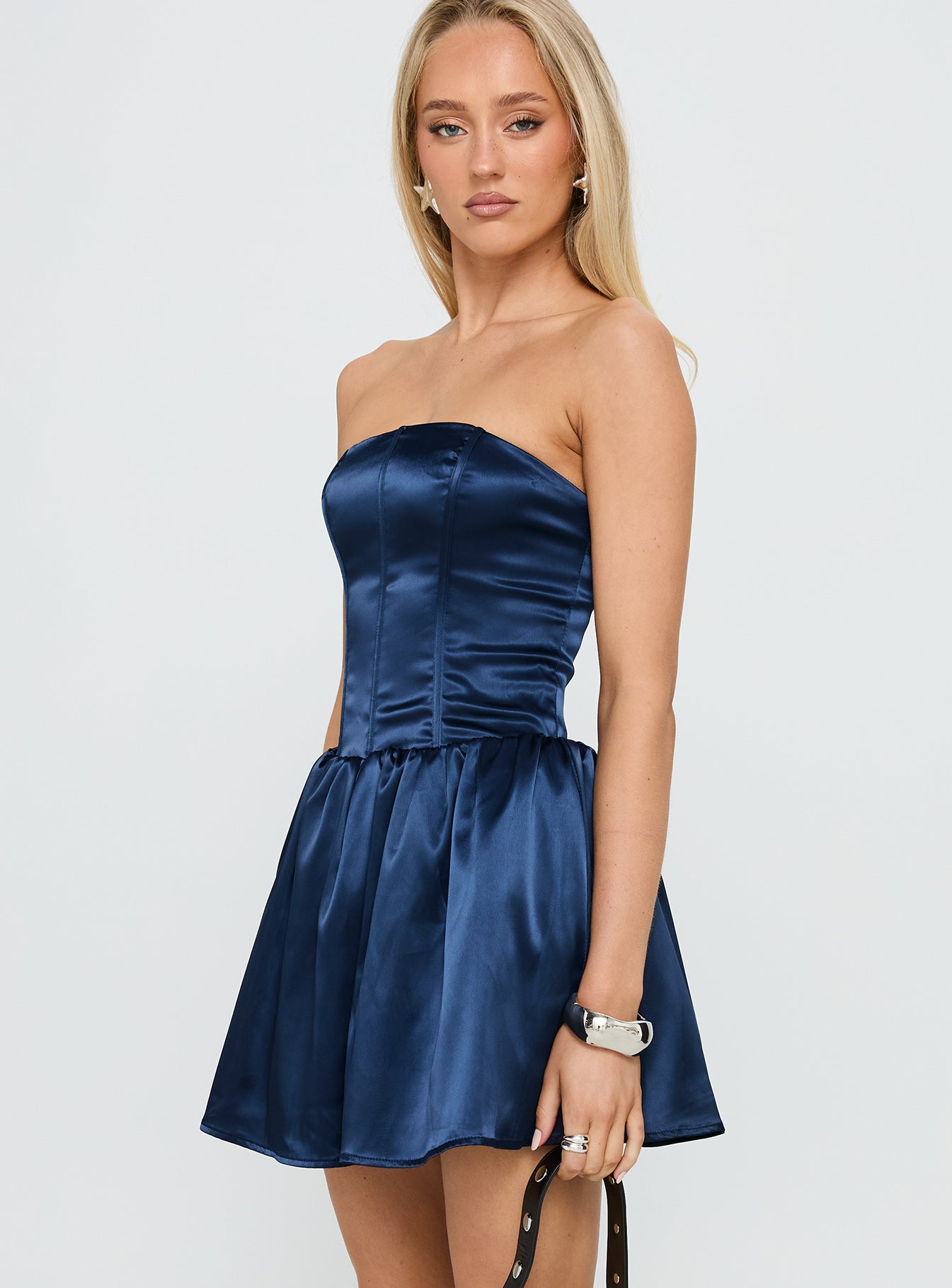 Forevermore Strapless Mini Dress Navy - Image 4
