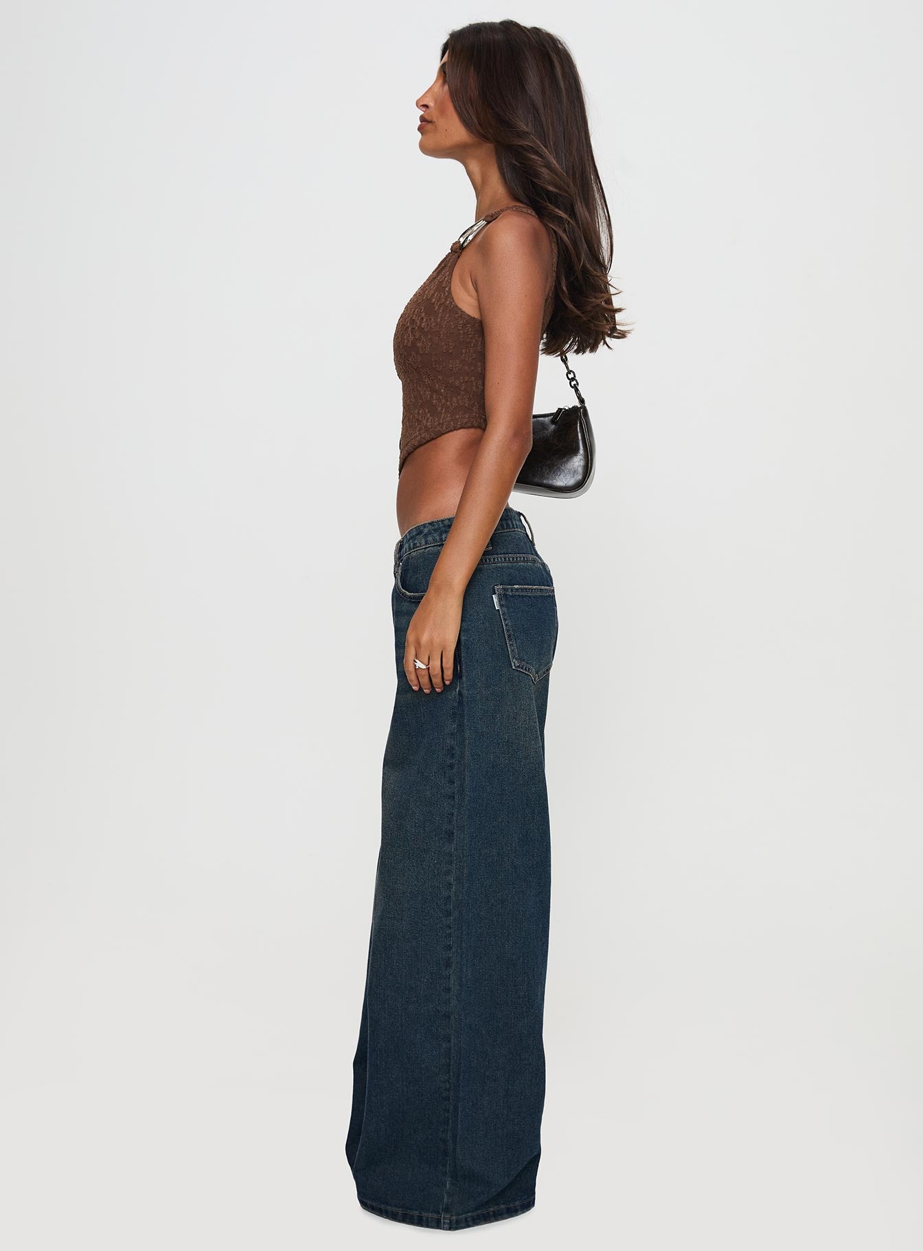 Hocus Pocus Low Rise Wide Leg Jean Dark Wash - Image 4