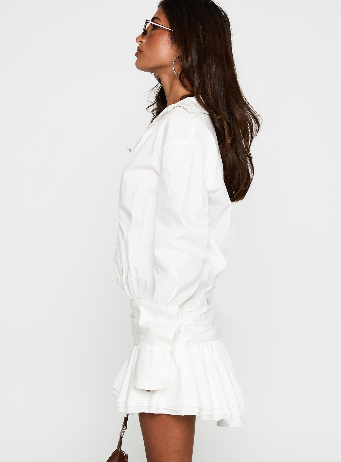 Girls Girls Girls Long Sleeve Mini Dress White - Image 4