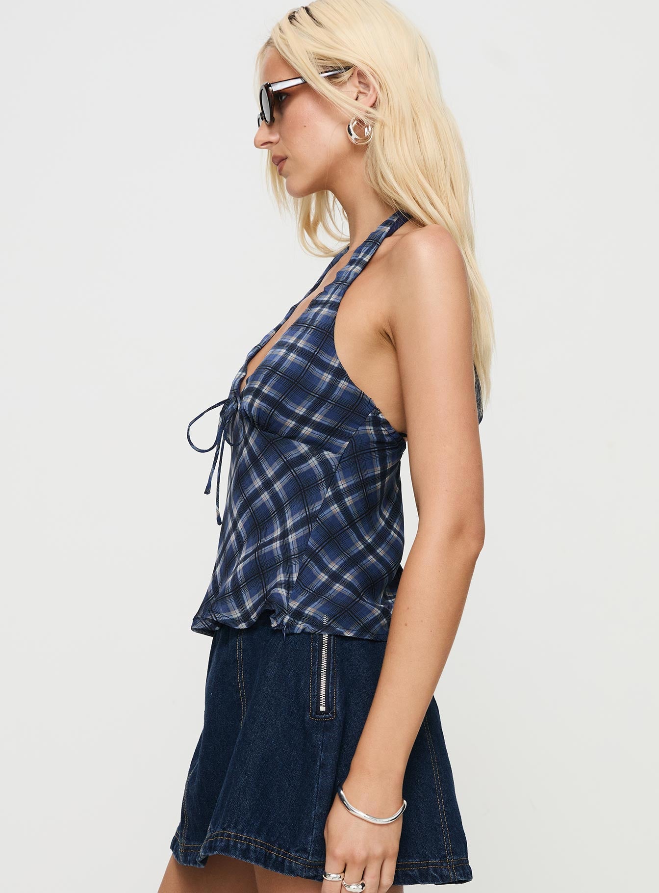 Amalthea Top Blue Check - Image 4