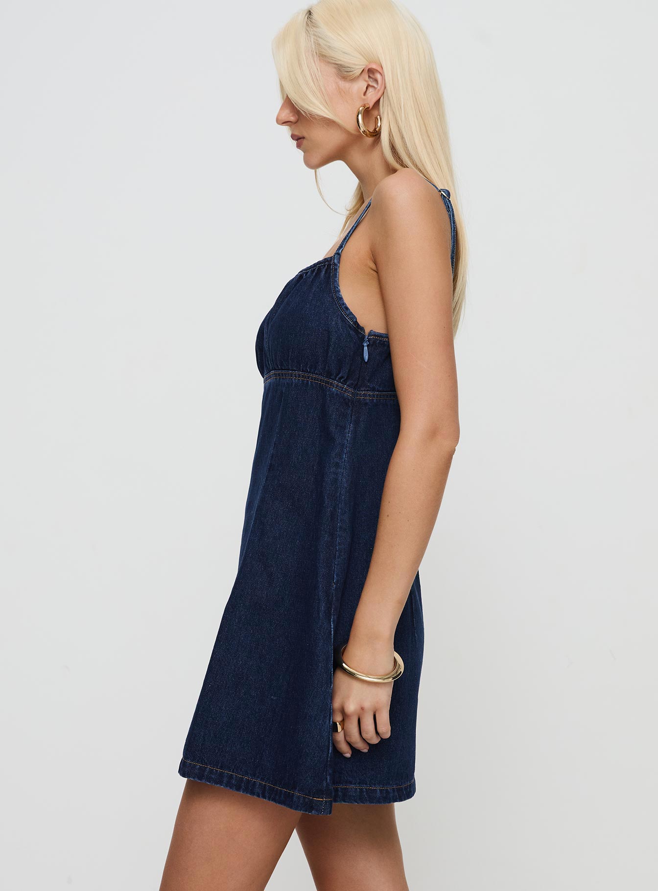 Adria Denim Mini Dress Indigo - Image 4