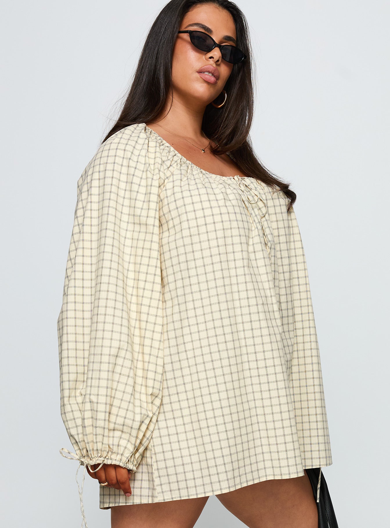 Preacher Playsuit White Check Curve - Image 4