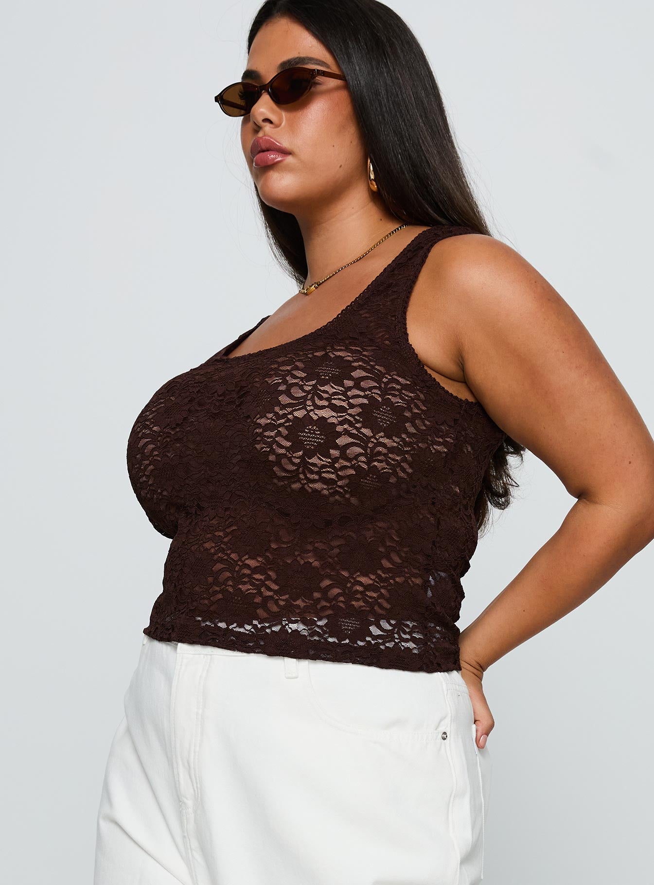Bennington Lace Top Brown Curve - Image 4