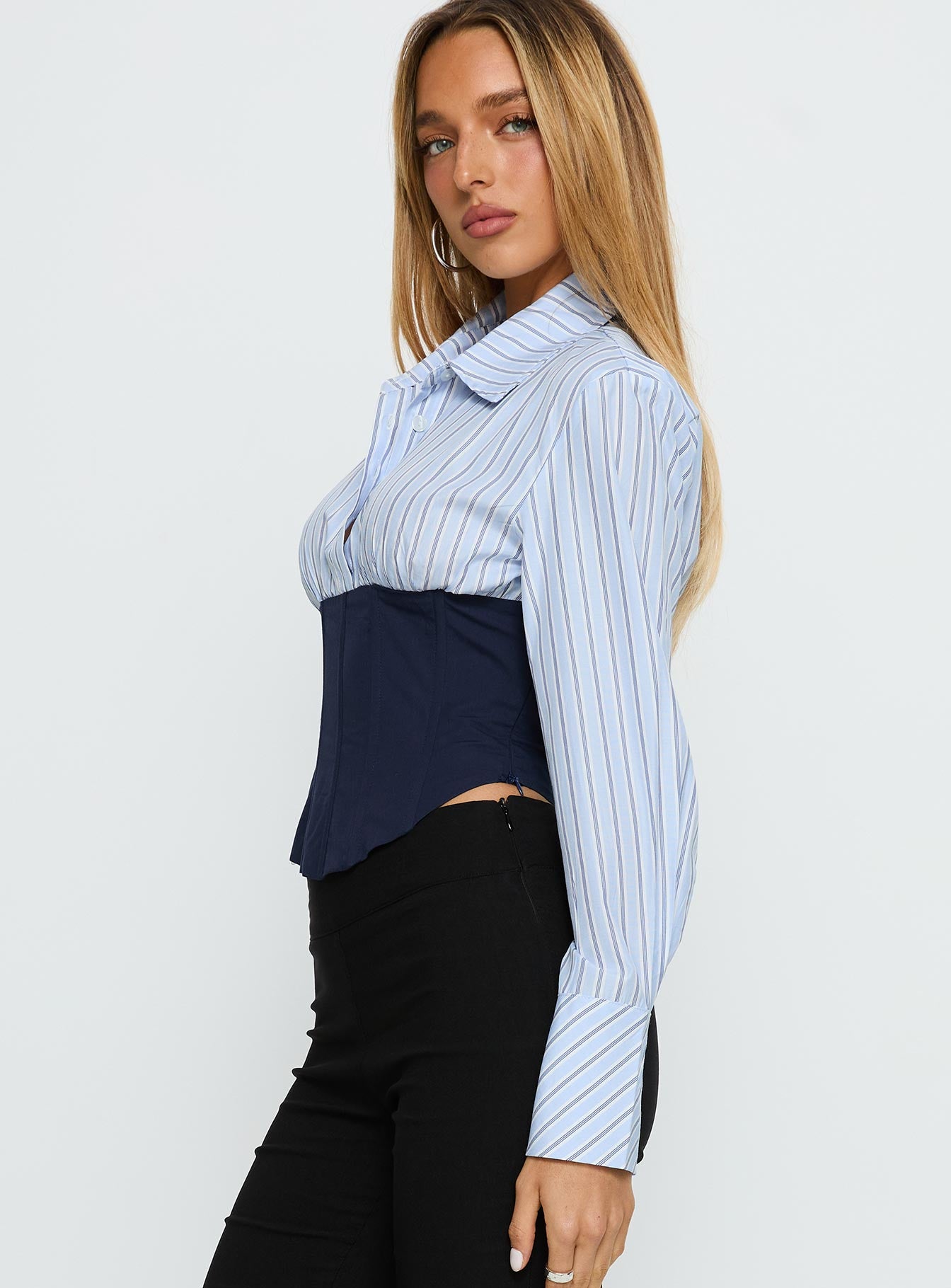 Darvell Corset Shirt Blue - Image 4