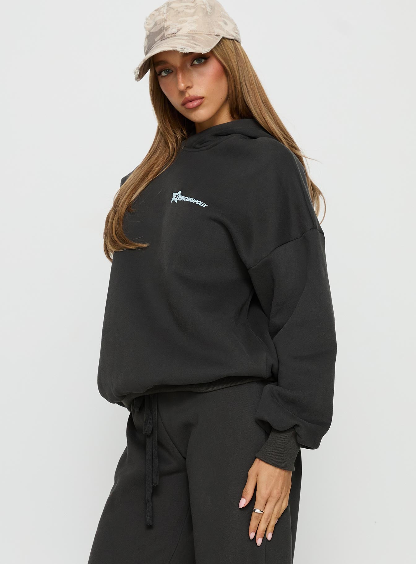 Princess Polly Stargirl Hoodie Charcoal - Image 4