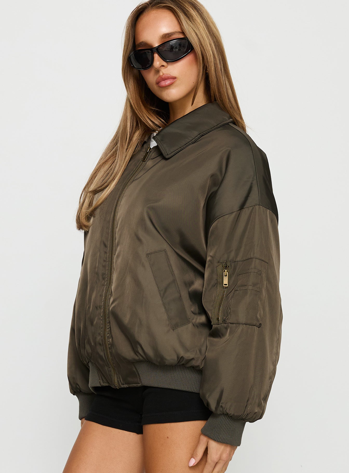 Say Less Bomber Jacket Khaki - Image 3