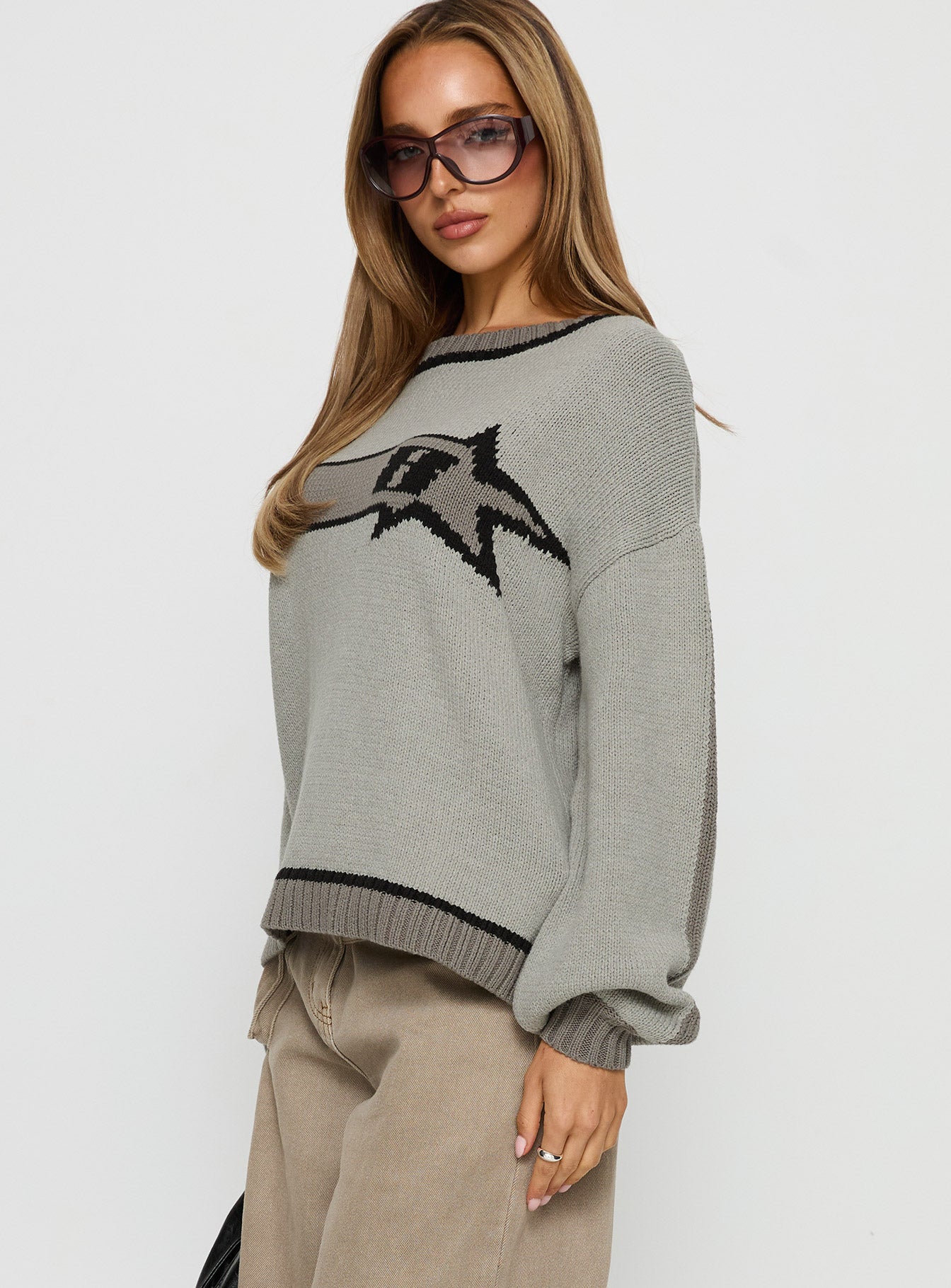 Star Track Graphic Jumper Grey - Image 4