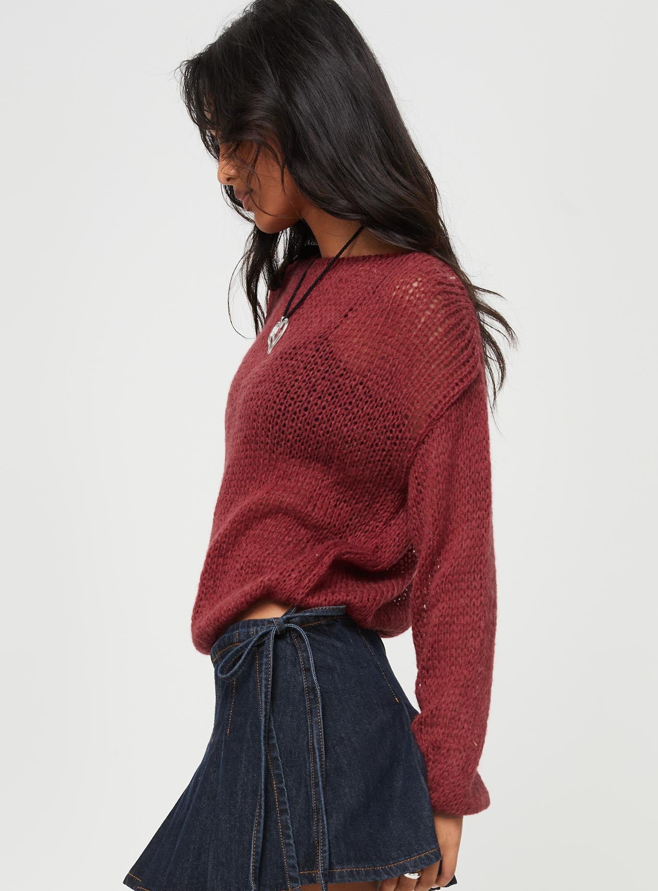 Daja Knit Sweater Burgundy - Image 4