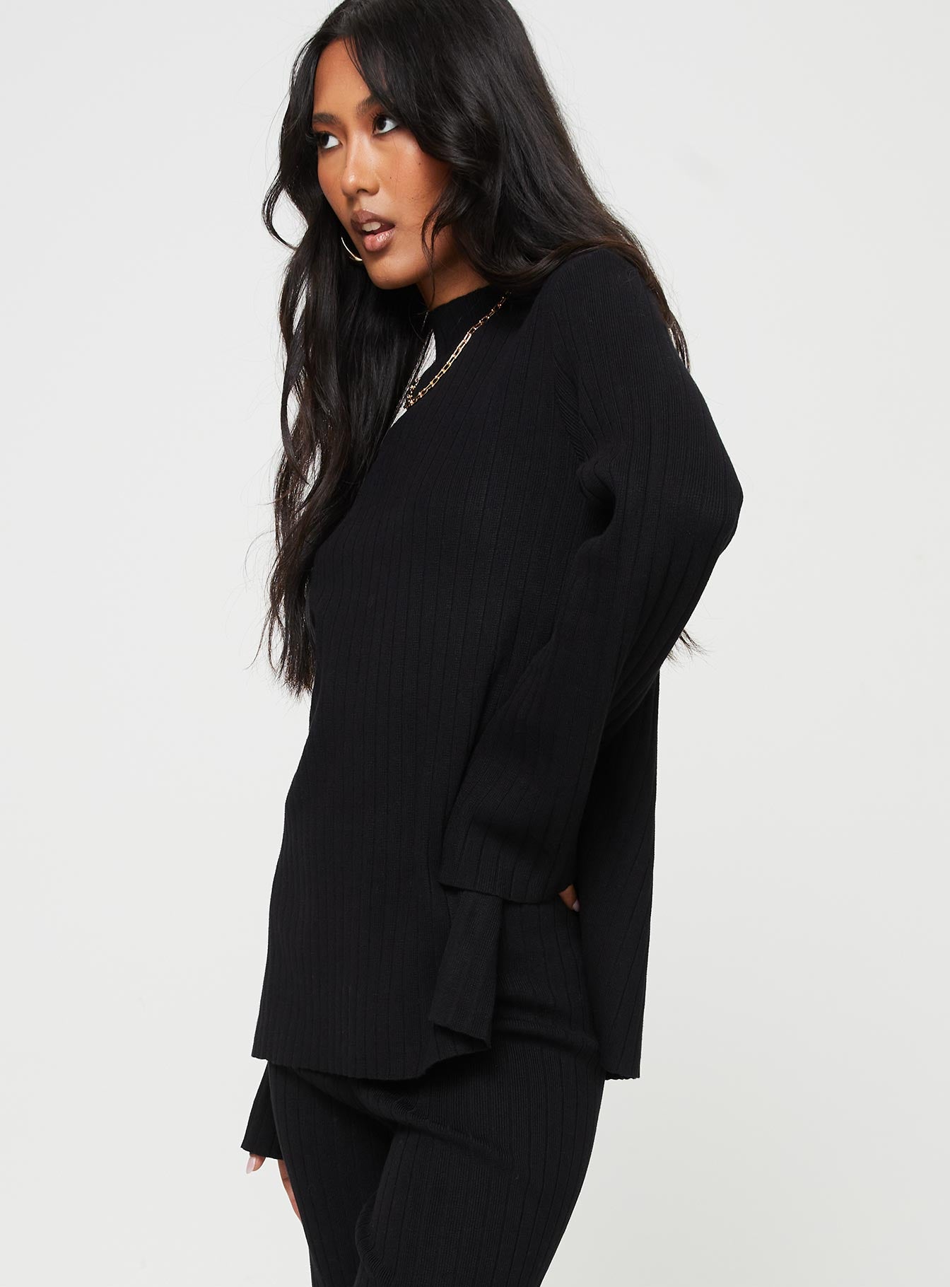 Allen Ribbed Sweater Black - Image 5